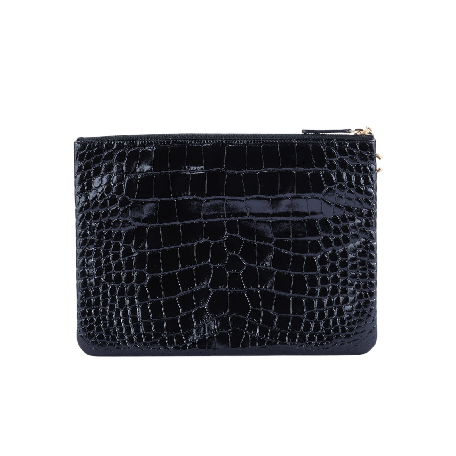 香奈兒 CHANEL 手拿包 AP0389 28開 黑金鱷魚壓紋手拿包 無附屬品