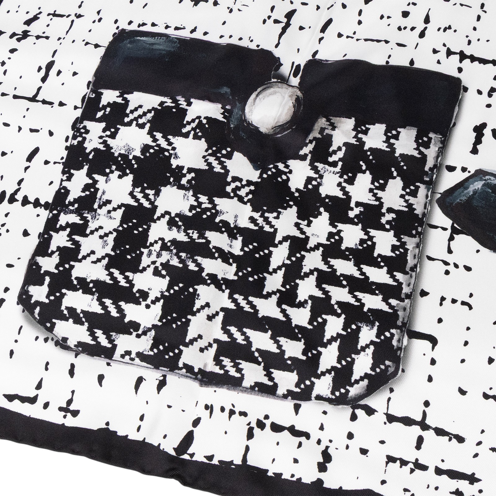 香奈兒 CHANEL CC 經典外套印花 絲巾 方巾  黑白外套絲巾90x90 原廠盒子