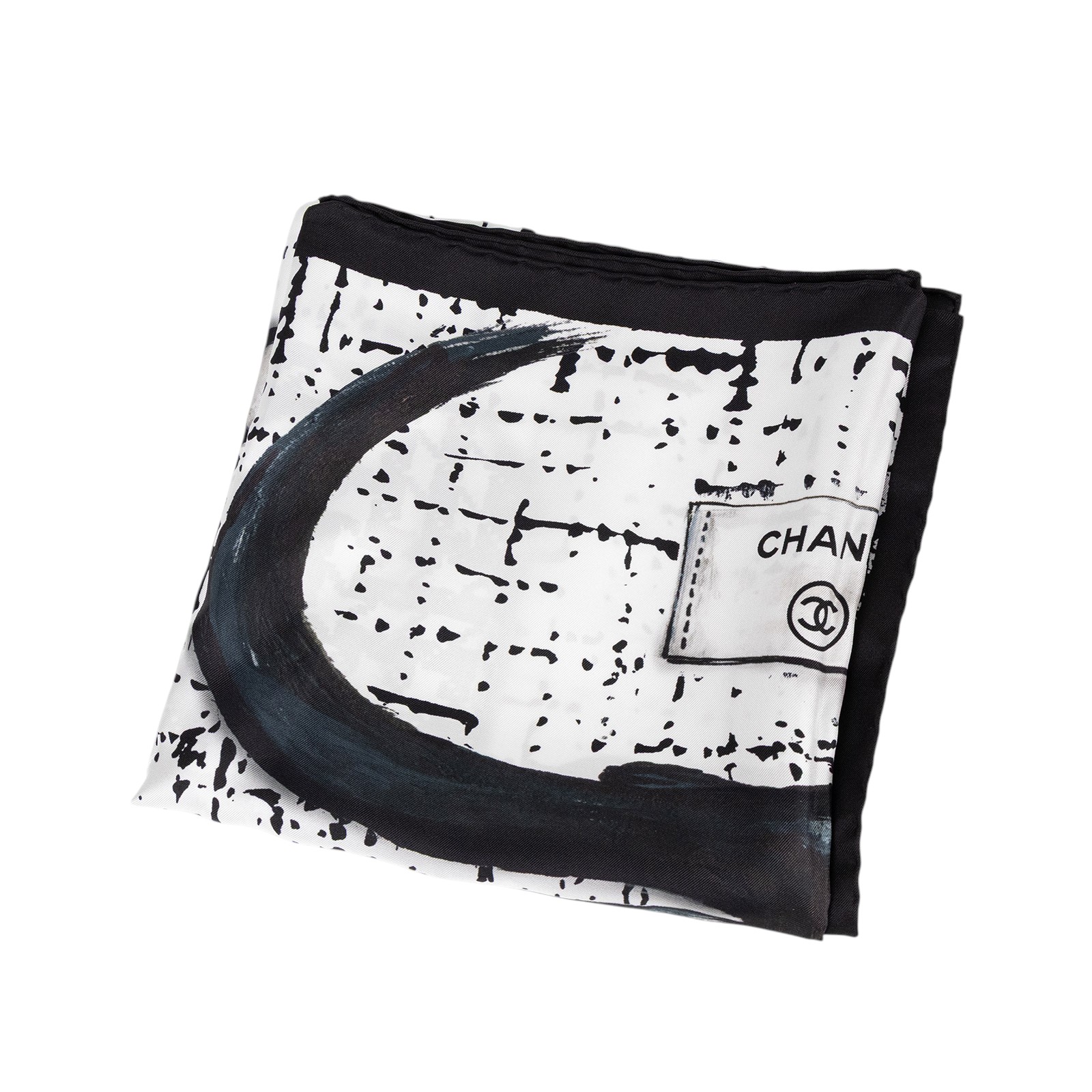 香奈兒 CHANEL CC 經典外套印花 絲巾 方巾  黑白外套絲巾90x90 原廠盒子