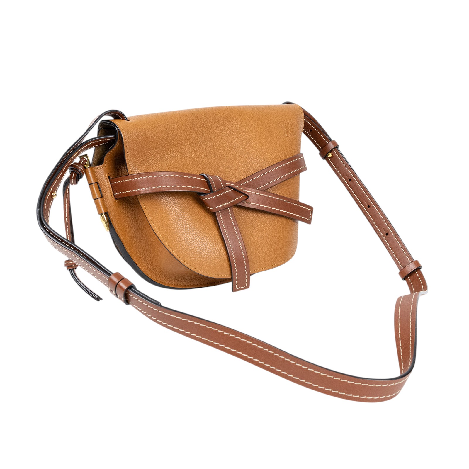 羅意威 LOEWE Small Gate bag 小型 小牛皮 肩背包 321.12.T20 焦糖GATE 小號 原廠盒子/防塵袋