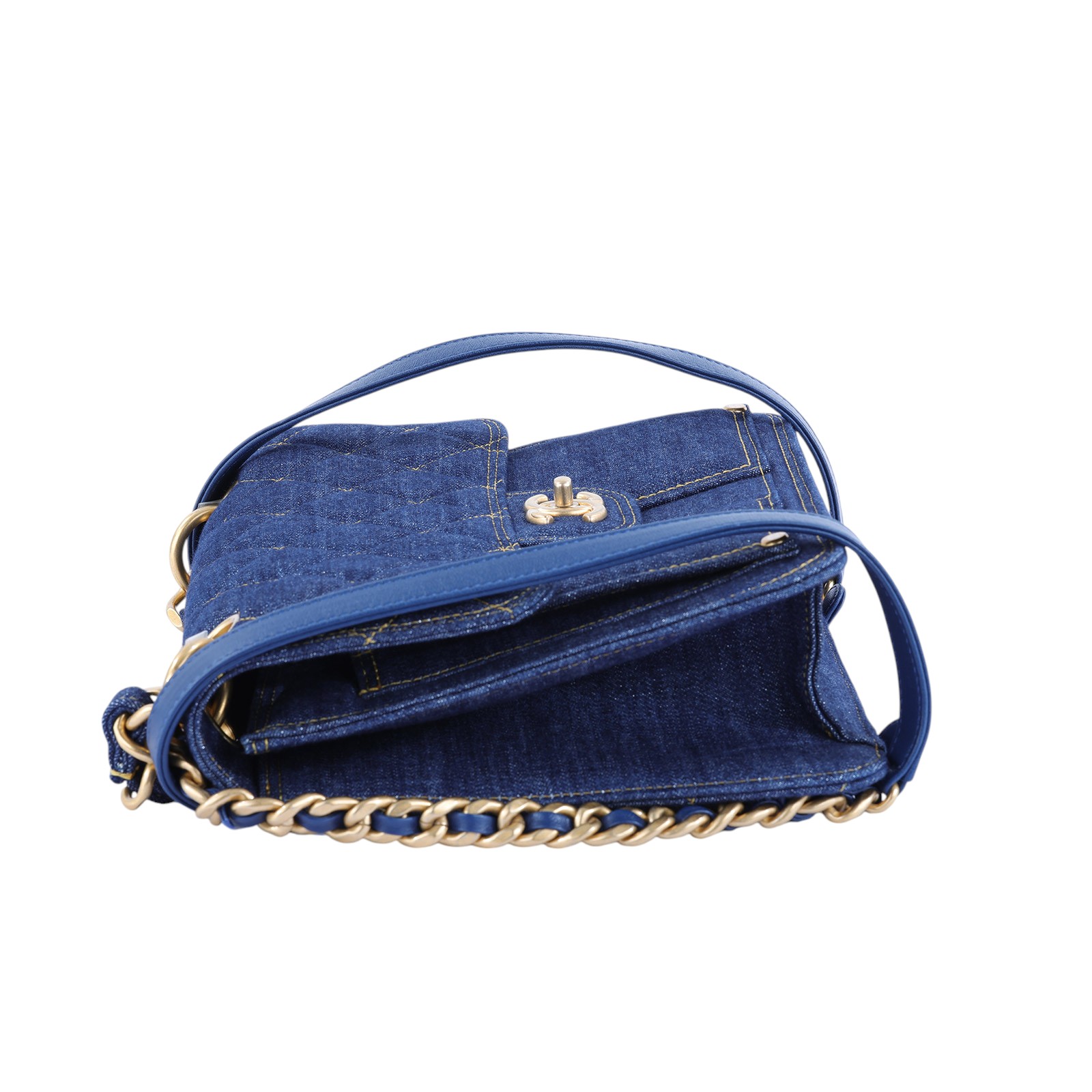 香奈兒 CHANEL 口蓋 手提 後背包 AS4031 晶片款 牛仔金鍊後背包 原廠盒子/防塵袋/購買證明