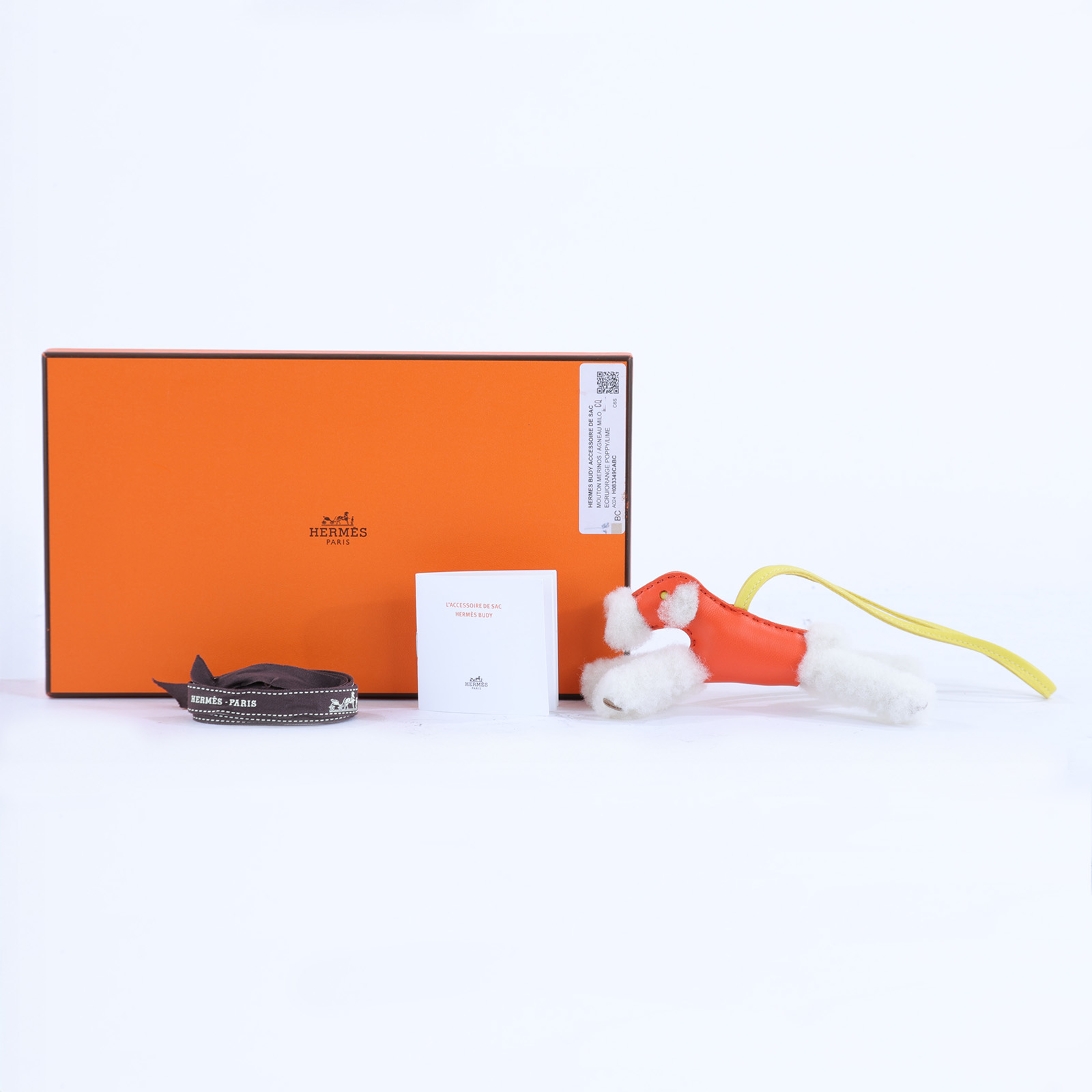 愛馬仕 Hermès Budy charm 吊飾 BUDYC U AA U刻 白橘BUDY梗犬吊飾 原廠盒子