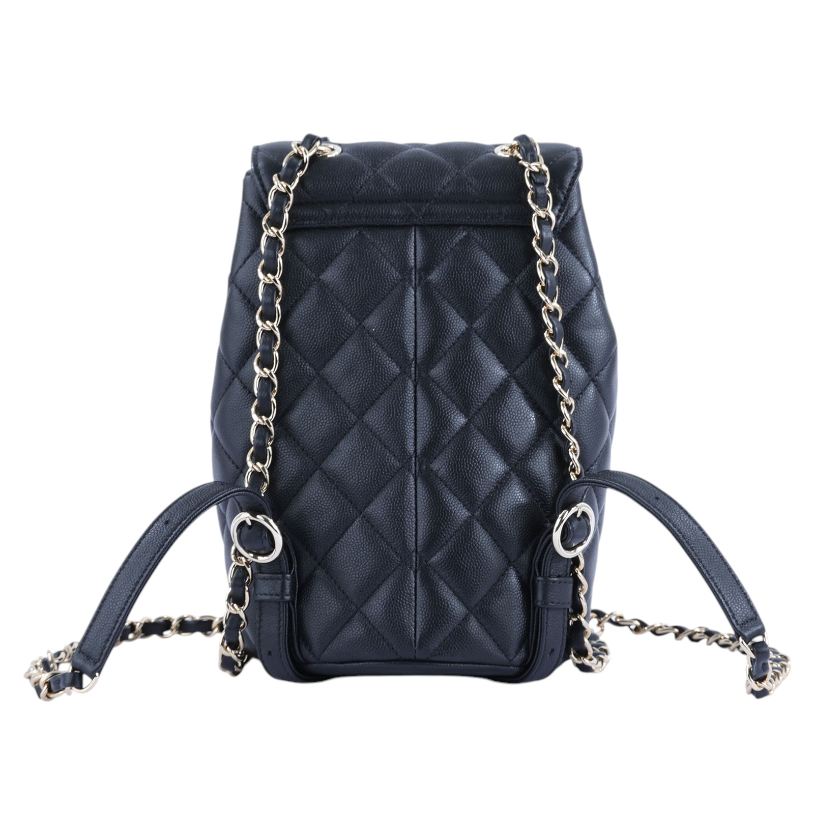 香奈兒 CHANEL CC Logo 菱格紋 迷你 雙肩 後背包 AS3290 晶片款 黑金荔枝後背包 原廠盒子/防塵袋/購買證明