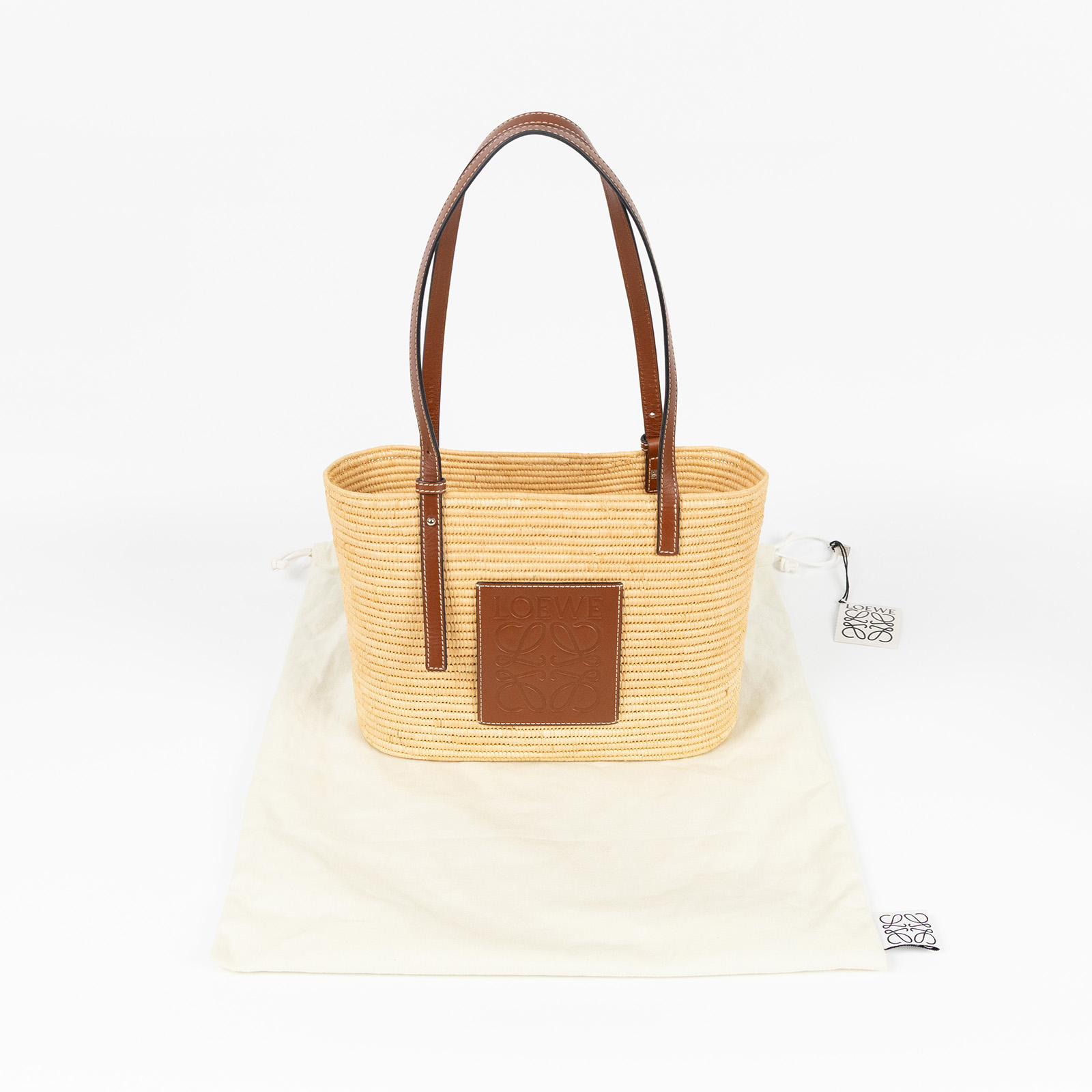 羅意威 LOEWE Square Basket 手袋 小型 A223099X02 草編方形肩背包 防塵袋