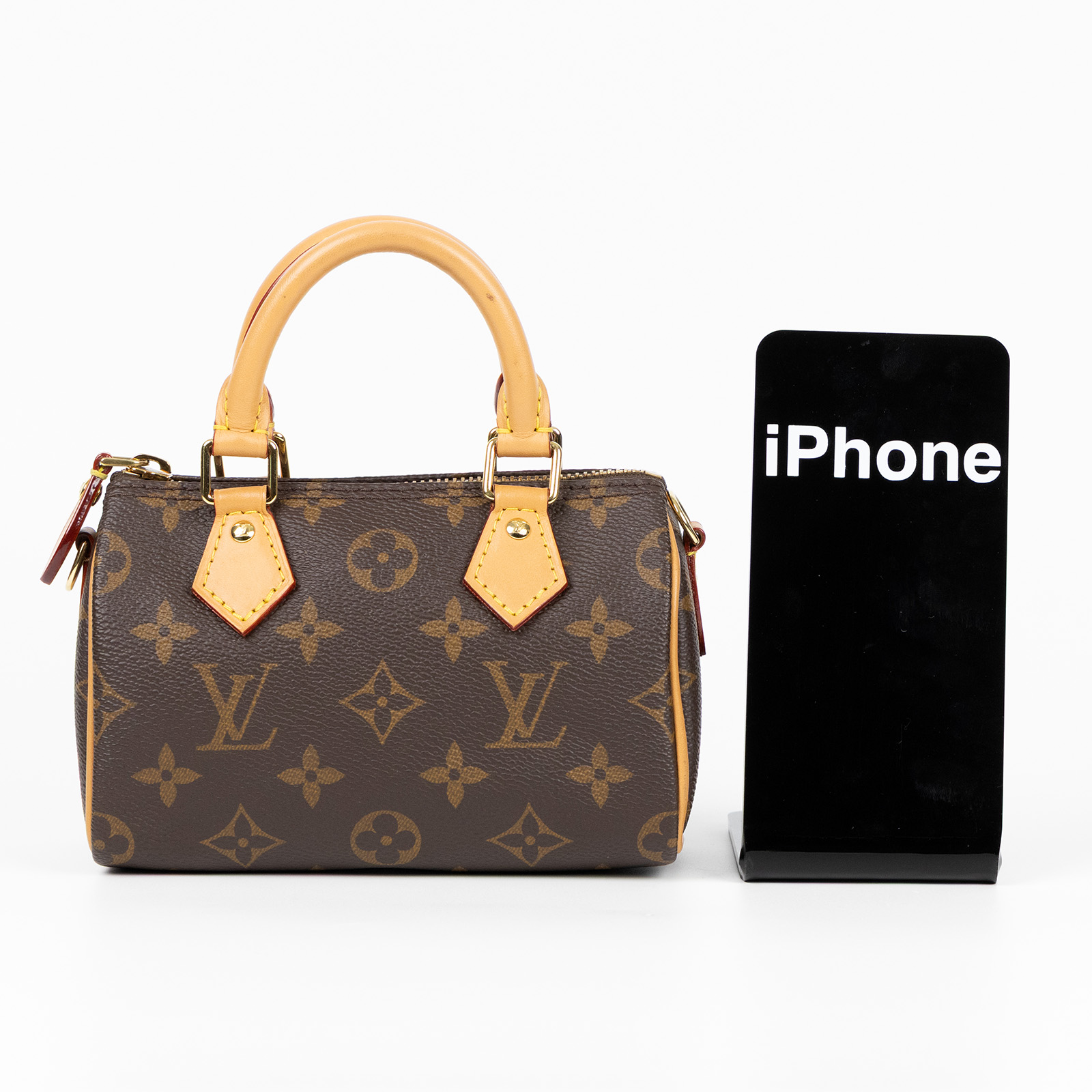 路易威登 LOUIS VUITTON Nano Speedy 原花 手提 肩背包 M81085 原花NANO SPEEDY 原廠盒子/防塵袋/購買證明/背帶