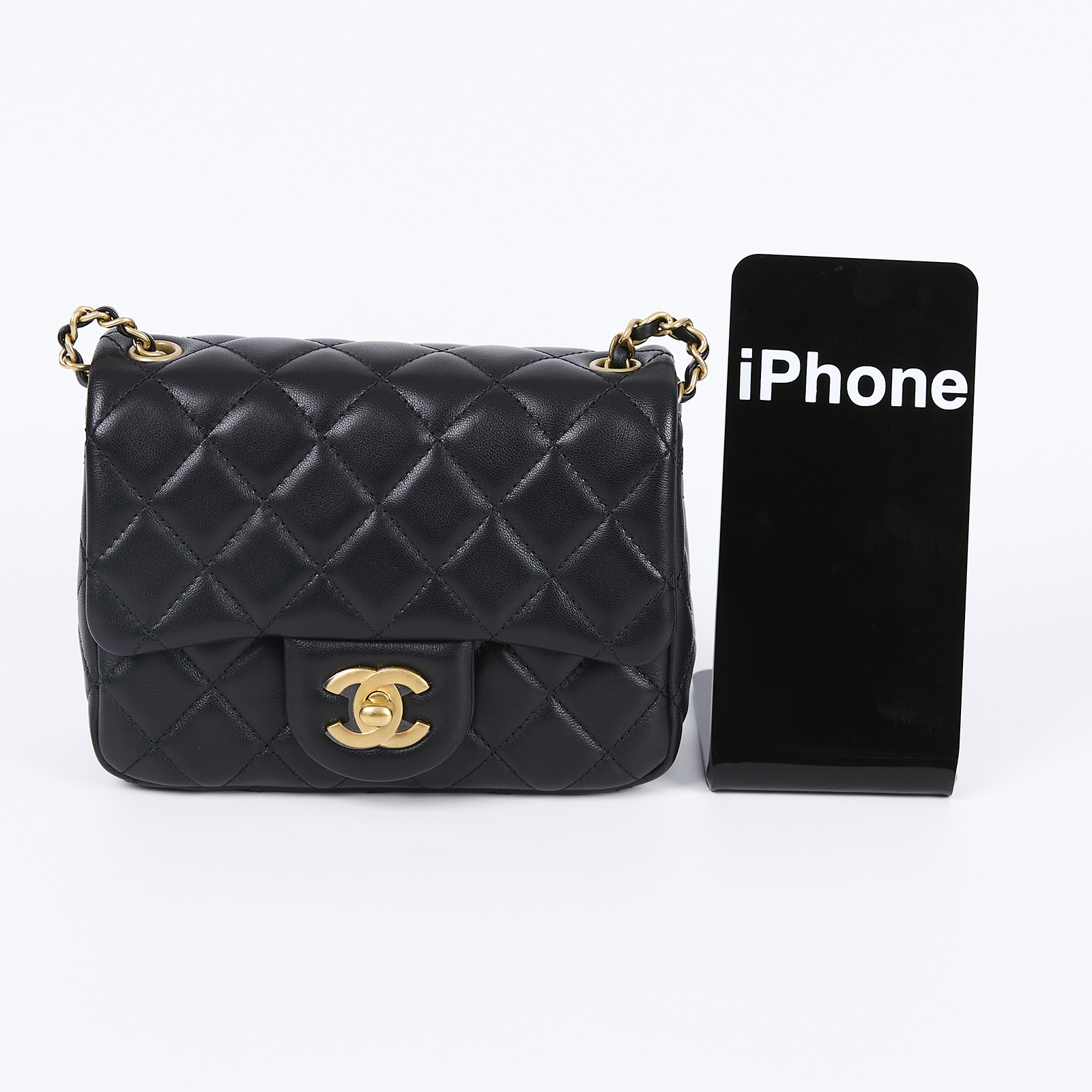 香奈兒 CHANEL CC logo 金球 方胖 肩背 斜背 口蓋包 AS1786 晶片款 黑金球方胖 原廠盒子/防塵袋/購買證明
