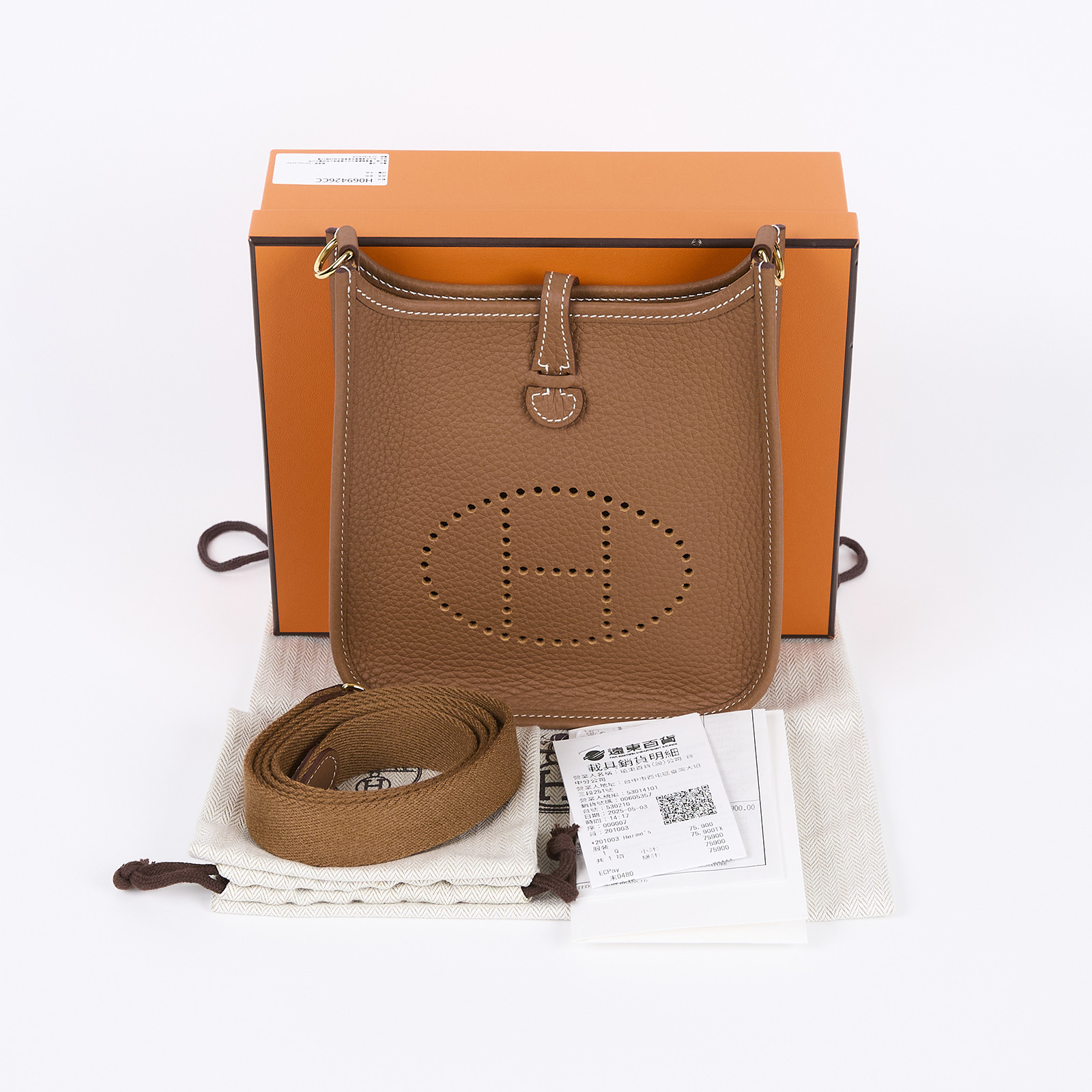 愛馬仕 Hermès Evelyne Bag Mini 伊芙琳包 Evelyne 16 EV16 K BS 003 ZB  原廠盒子/防塵袋x2/背帶/購買證明/發票收據