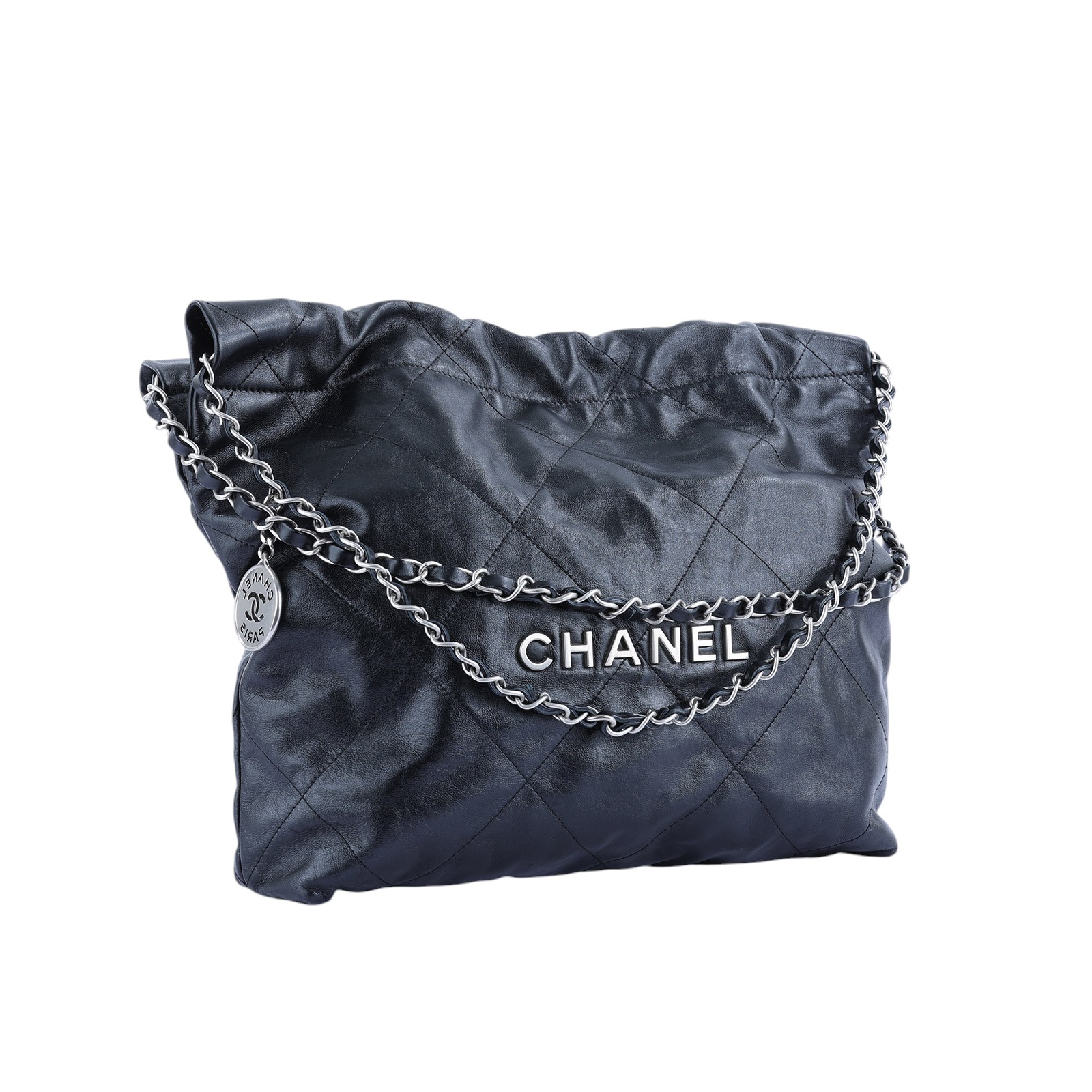 香奈兒 CHANEL 22 小型 束口包 AS3260 晶片款 黑銀22BAG 小號 原廠盒子/防塵袋/內袋