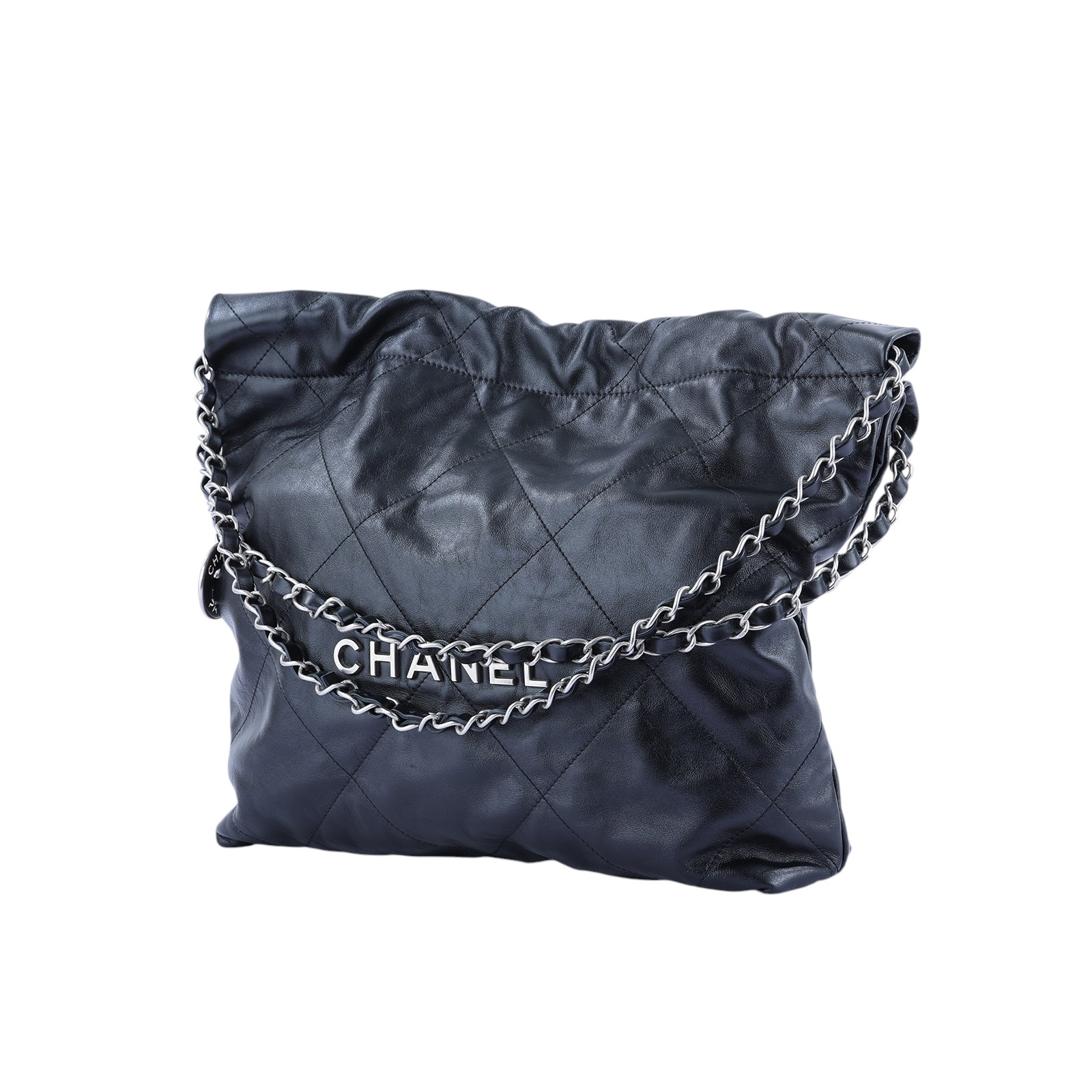 香奈兒 CHANEL 22 小型 束口包 AS3260 晶片款 黑銀22BAG 小號 原廠盒子/防塵袋/內袋