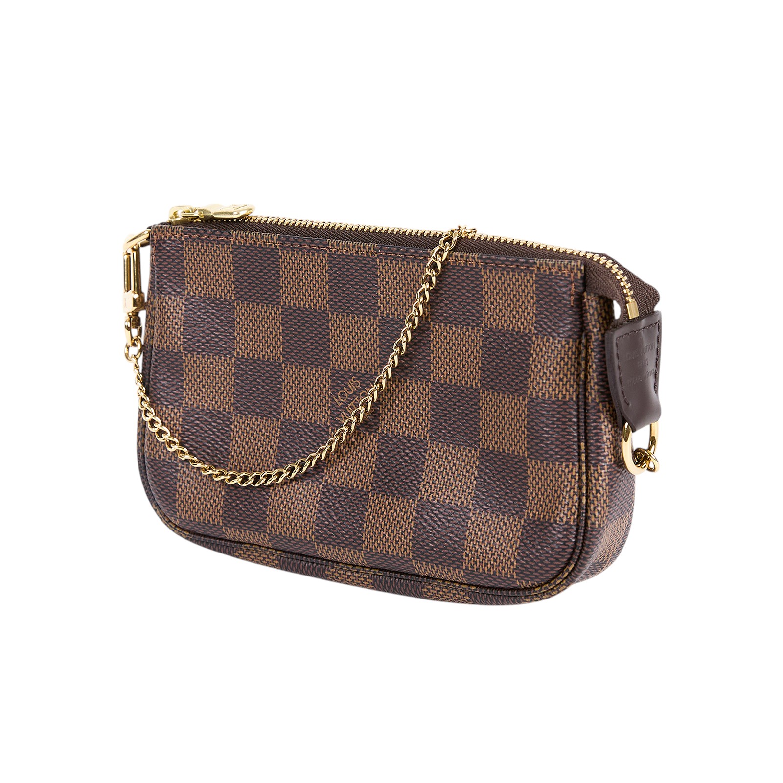 路易威登 LOUIS VUITTON Damier Ebene塗層帆布 鏈帶 迷你小皮包 N58009 棋盤小麻將包 原廠盒子/防塵袋
