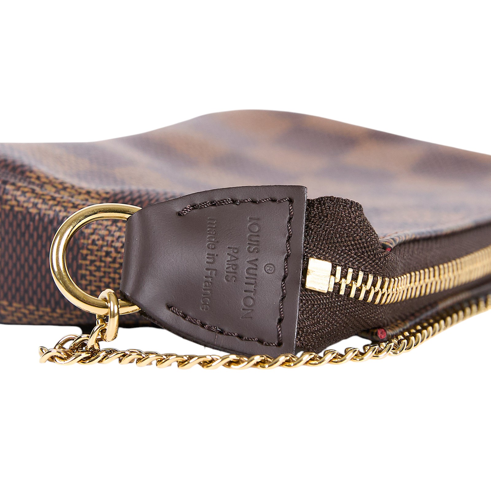 路易威登 LOUIS VUITTON Damier Ebene塗層帆布 鏈帶 迷你小皮包 N58009 棋盤小麻將包 原廠盒子/防塵袋