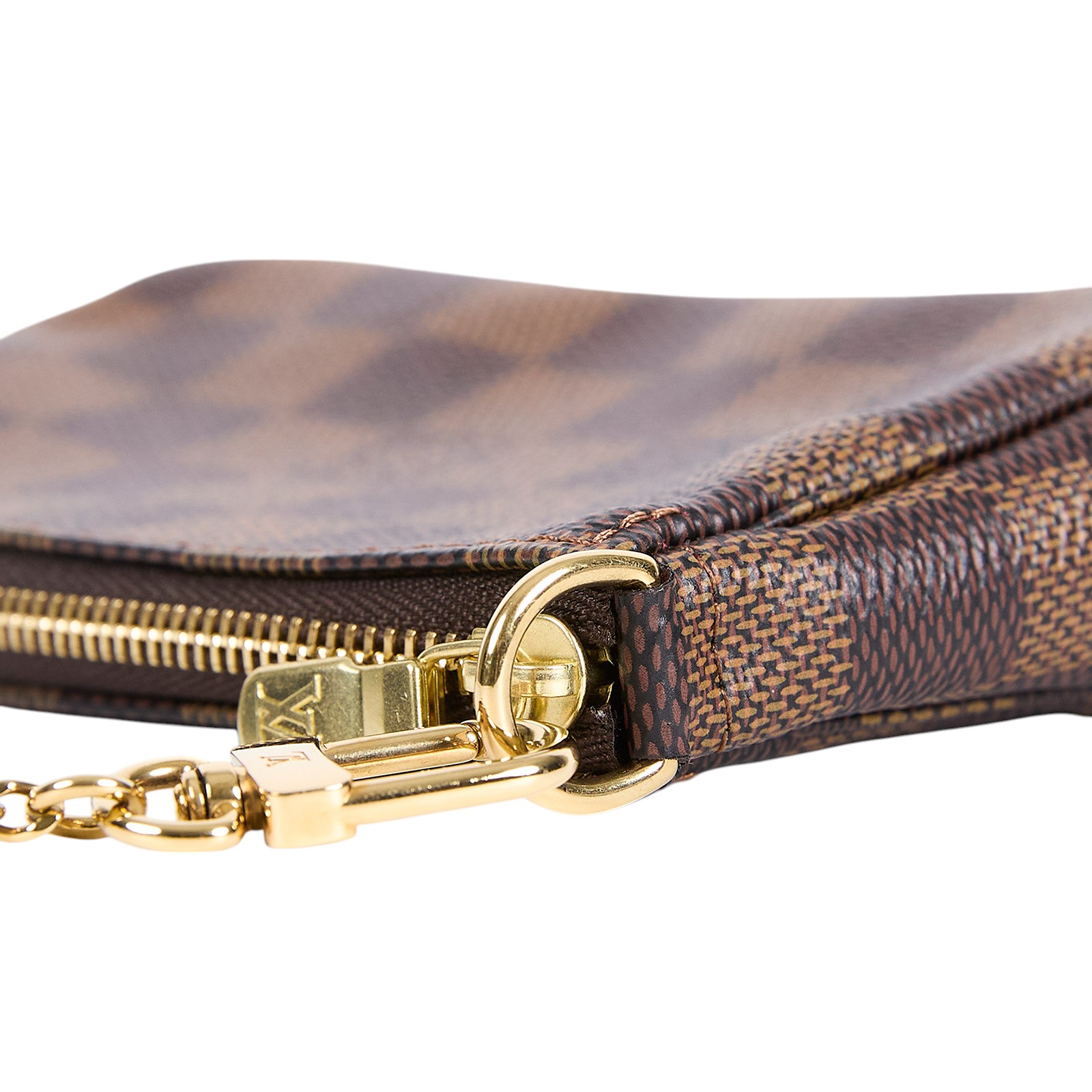 路易威登 LOUIS VUITTON Damier Ebene塗層帆布 鏈帶 迷你小皮包 N58009 棋盤小麻將包 原廠盒子/防塵袋