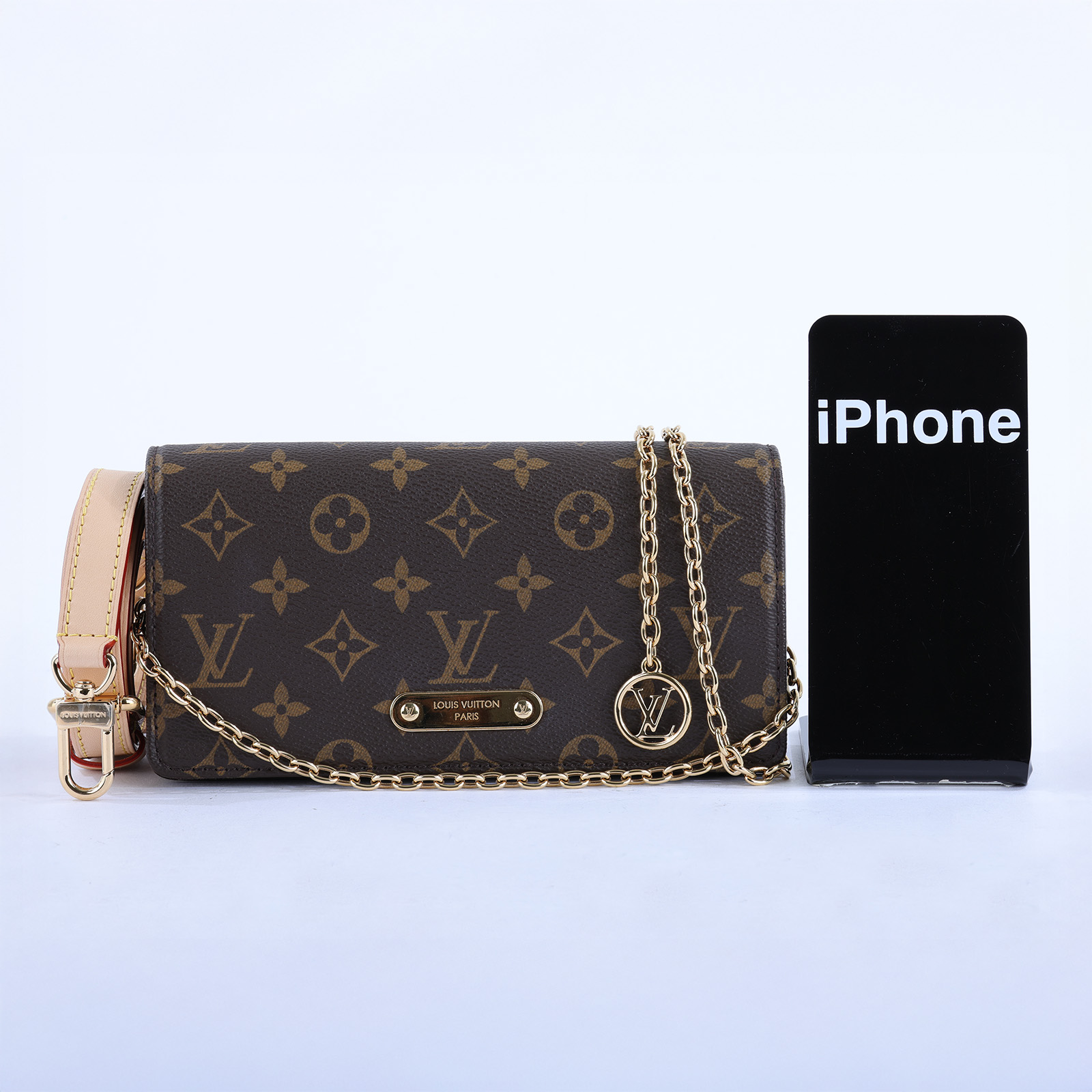 路易威登 LOUIS VUITTON Wallet On Chain Lily 三合一 斜挎包 經典原花 帆布 錢包 M82509 晶片款  原廠盒子/防塵袋/背帶X3