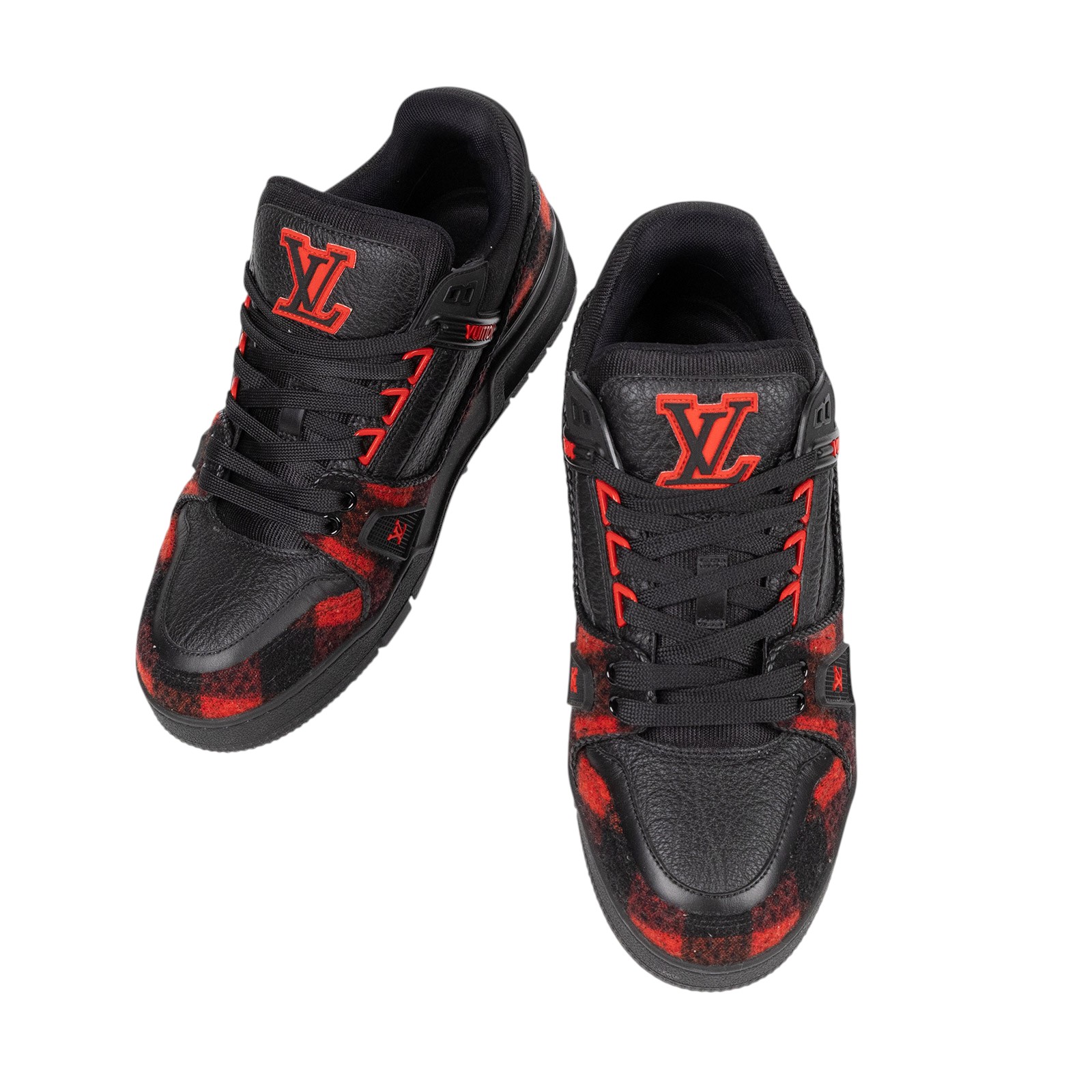 路易威登 LOUIS VUITTON LV Trainer 運動鞋 1AD7MT 黑紅格紋TRAINER#5 1/2 防塵袋