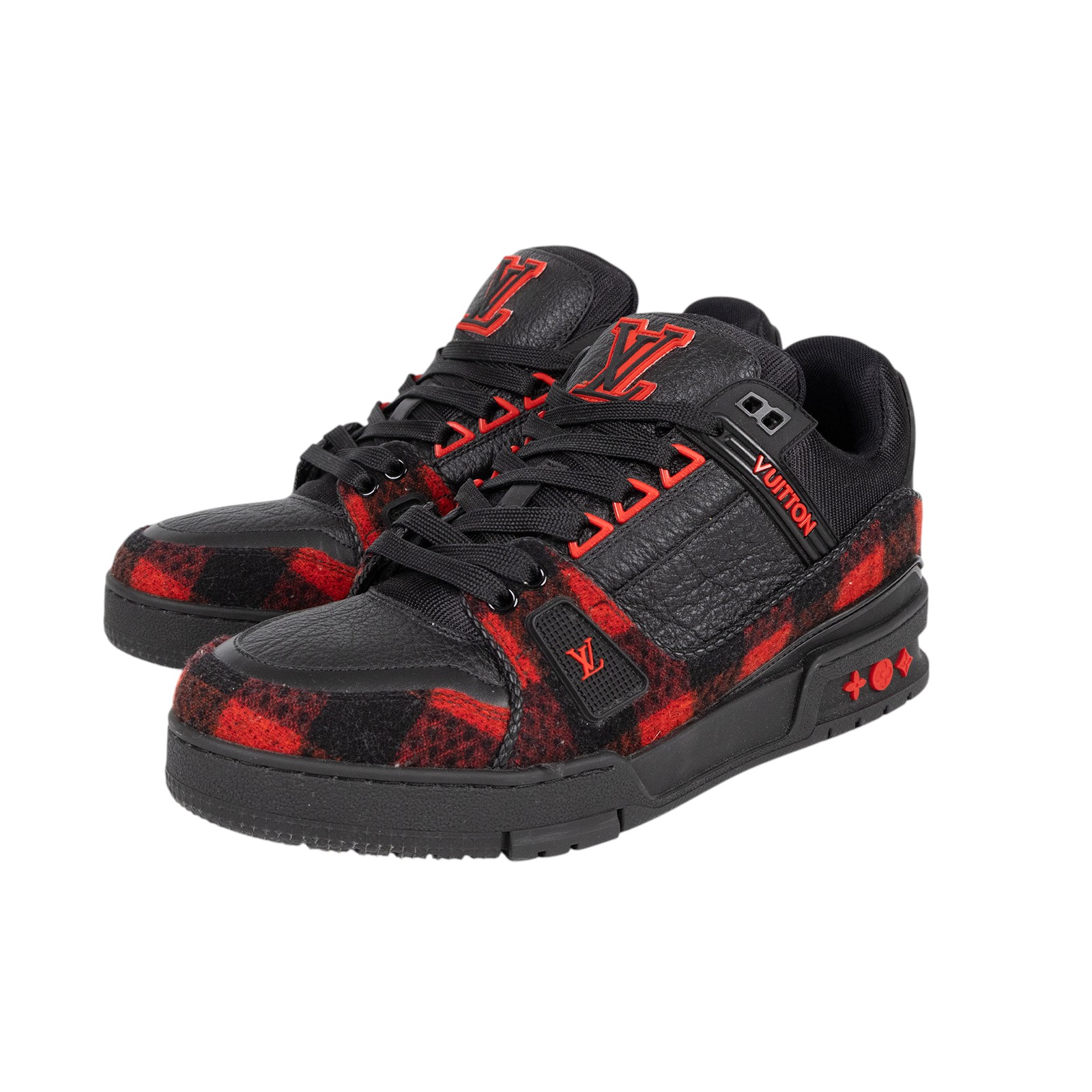 路易威登 LOUIS VUITTON LV Trainer 運動鞋 1AD7MT 黑紅格紋TRAINER#5 1/2 防塵袋