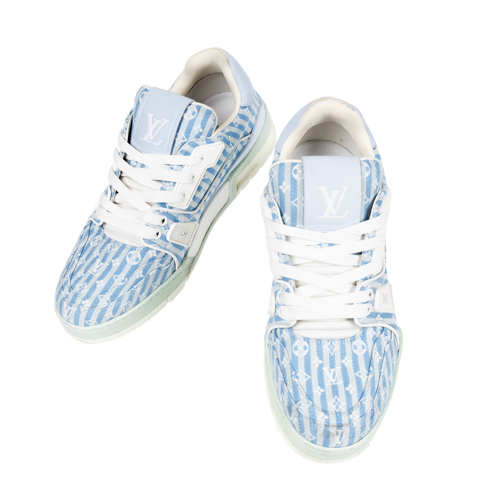 路易威登 LOUIS VUITTON LV Trainer 運動鞋 1ABG1K 淺藍條紋TRAINER#40 無附屬品