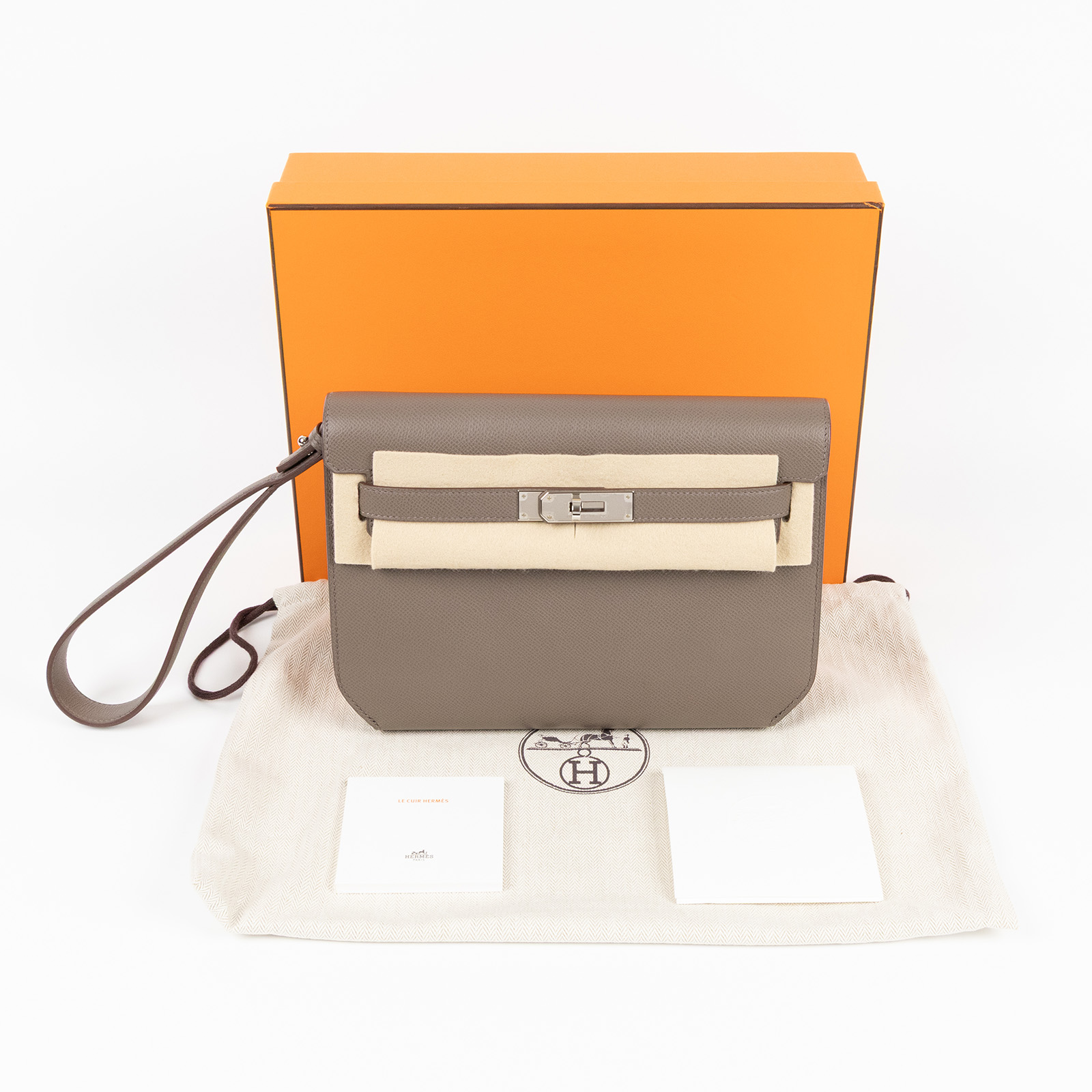 愛馬仕 Hermès kelly Depeches 25 手拿包 DP25 ZCT 534 PZ  原廠盒子/防塵袋/背帶
