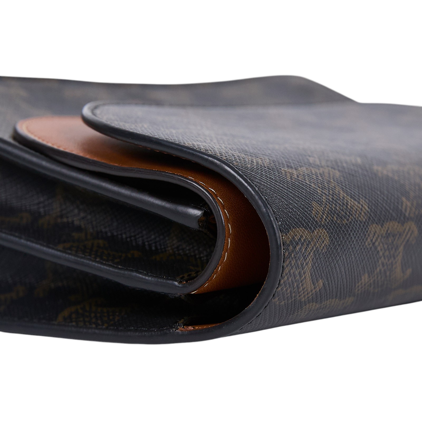思琳 CELINE Triomphe 帆布  平滑羊皮 Strap 錢包 10D852CG9 黃褐色STRAP信封包 原廠盒子/防塵袋/背帶