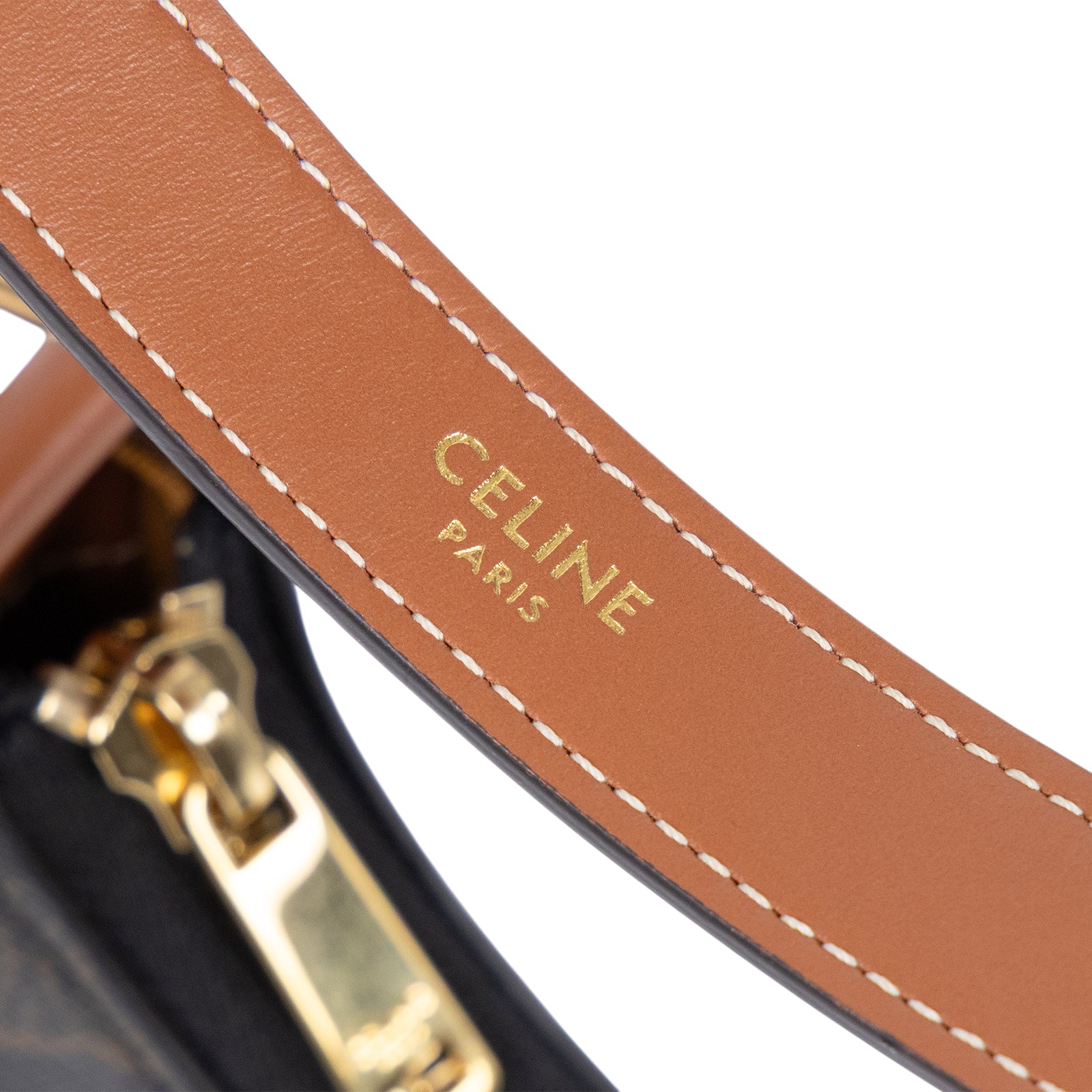 思琳 CELINE Ava Triomphe 標誌印花 牛皮革 中型 肩背 手提包 114492BZJ 黑AVA TFIOMPHE 肩背包 防塵袋