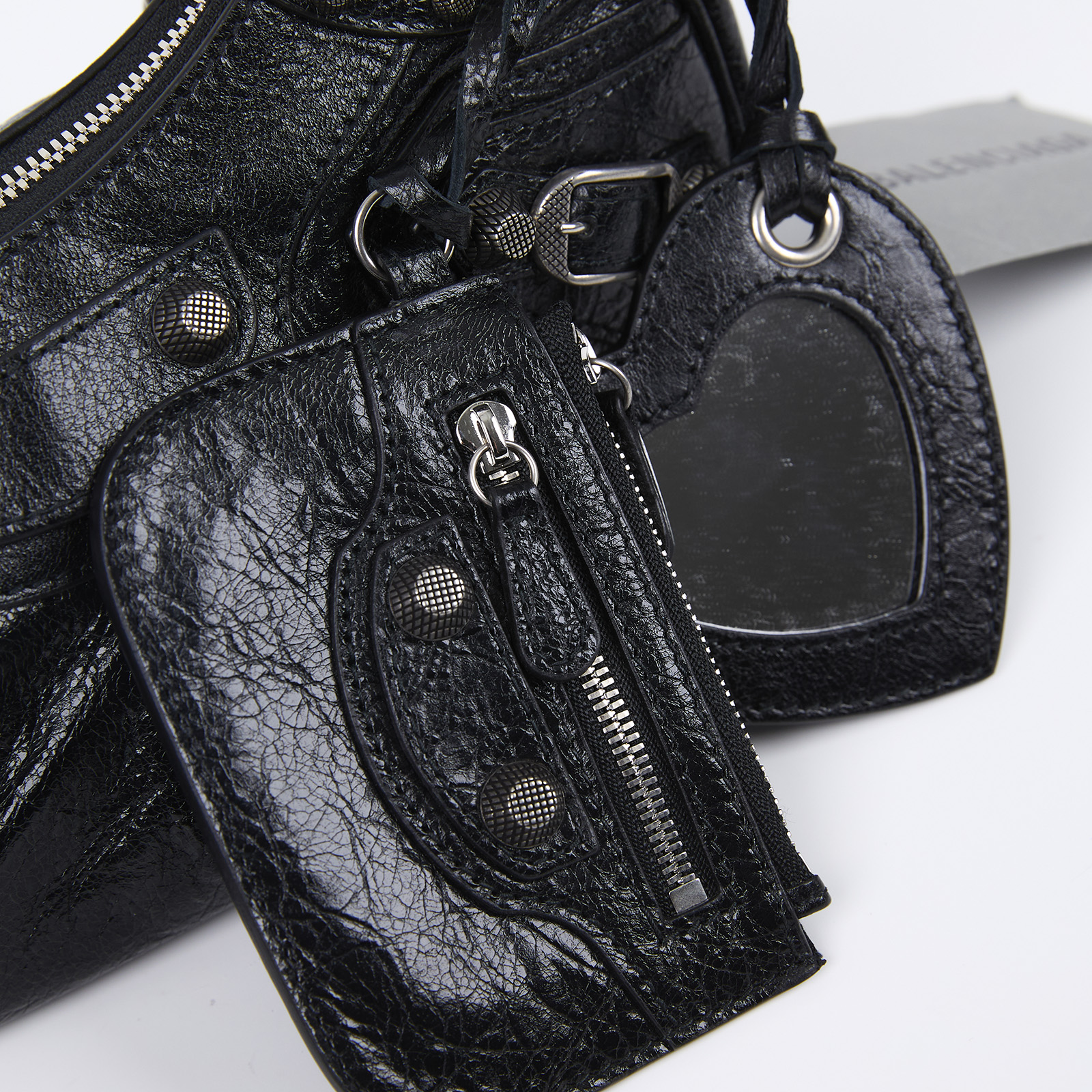 巴黎世家 BALENCIAGA Le cagole XS 半月 可頌包 712813 黑LE CAGOLE XS機車包 防塵袋/內袋/鏡子