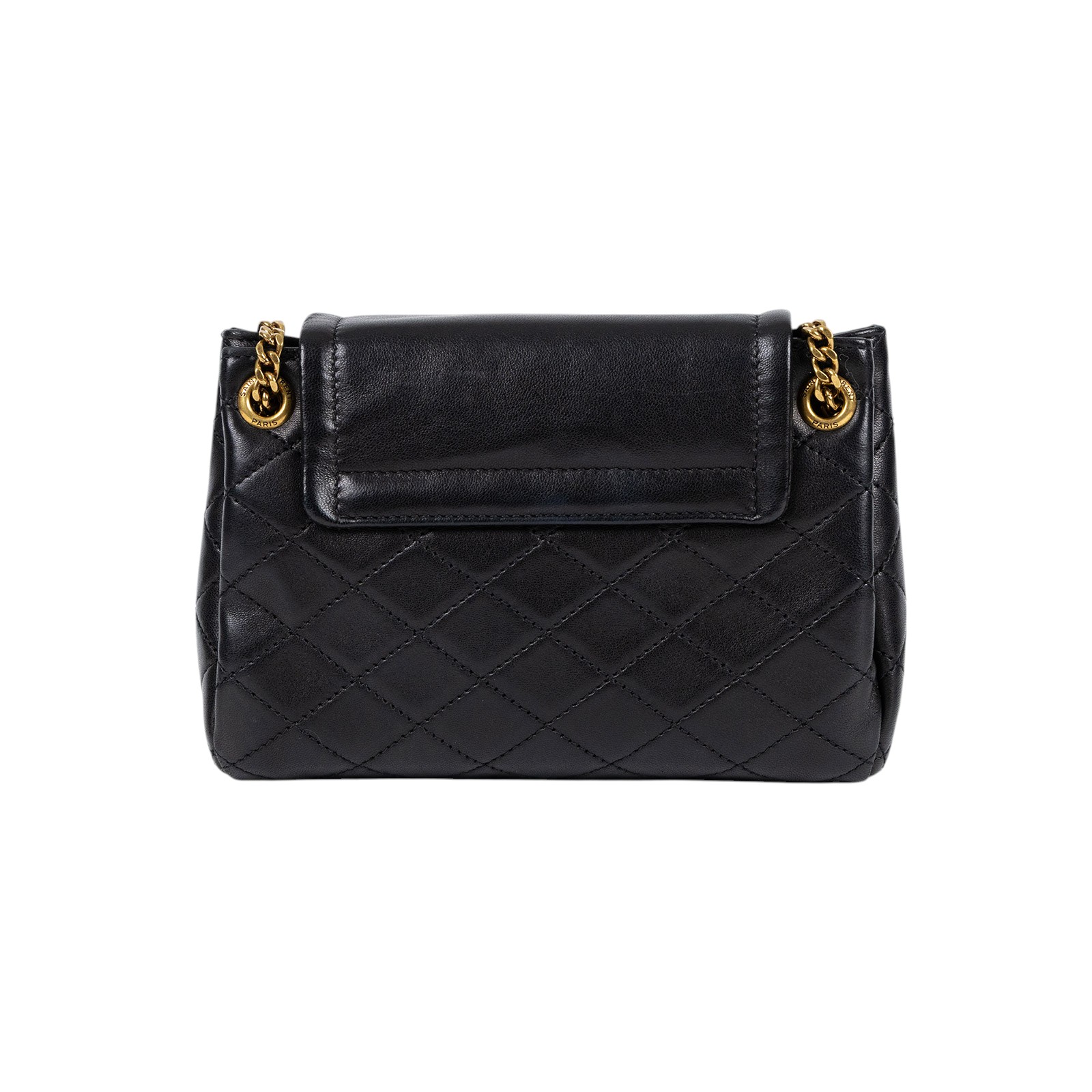 聖羅蘭 YSL SAINT LAURENT Nolia 小羊皮 迷你 手袋 肩背包 6727381EL07 黑金MINI NOLITA肩背包 原廠盒子/防塵袋