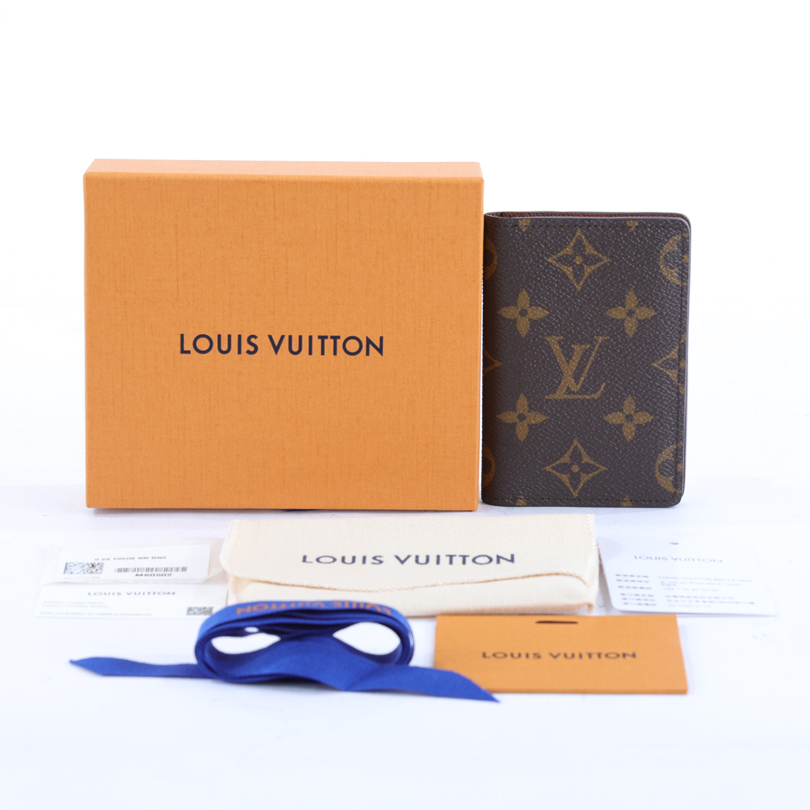 路易威登 LOUIS VUITTON 袋裝萬用錢包 經典帆布 M60502 晶片款 原花對開卡夾 原廠盒子/防塵袋
