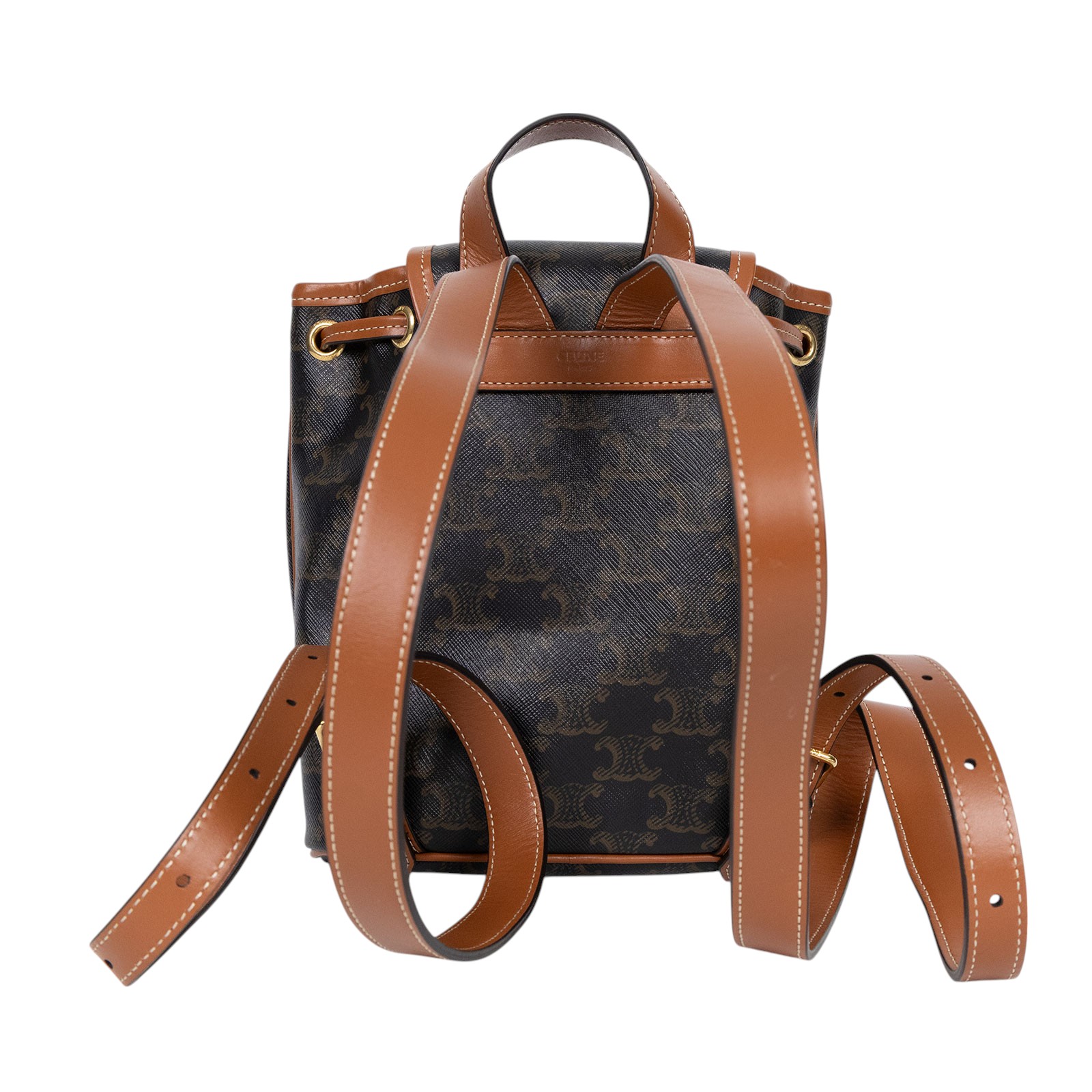 思琳 CELINE Triomphe帆布 小牛皮 迷你 Folco 後背包 197662CAS 原花TRIOMPHE FOLCO後背包 防塵袋