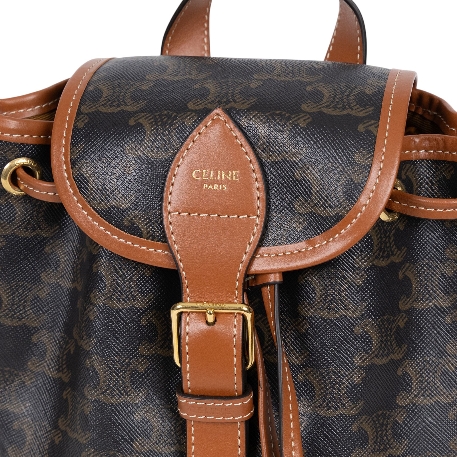 思琳 CELINE Triomphe帆布 小牛皮 迷你 Folco 後背包 197662CAS 原花TRIOMPHE FOLCO後背包 防塵袋