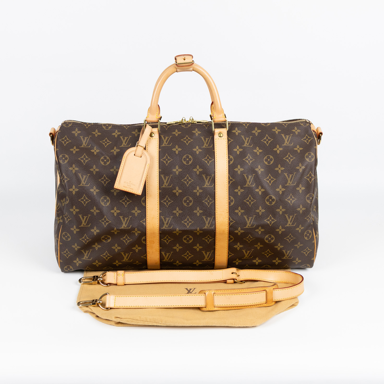 路易威登 LOUIS VUITTON Keepall Bandoulière 50 Monogram經典帆布 波士頓包  旅行袋 M41416  防塵袋/背帶/吊牌