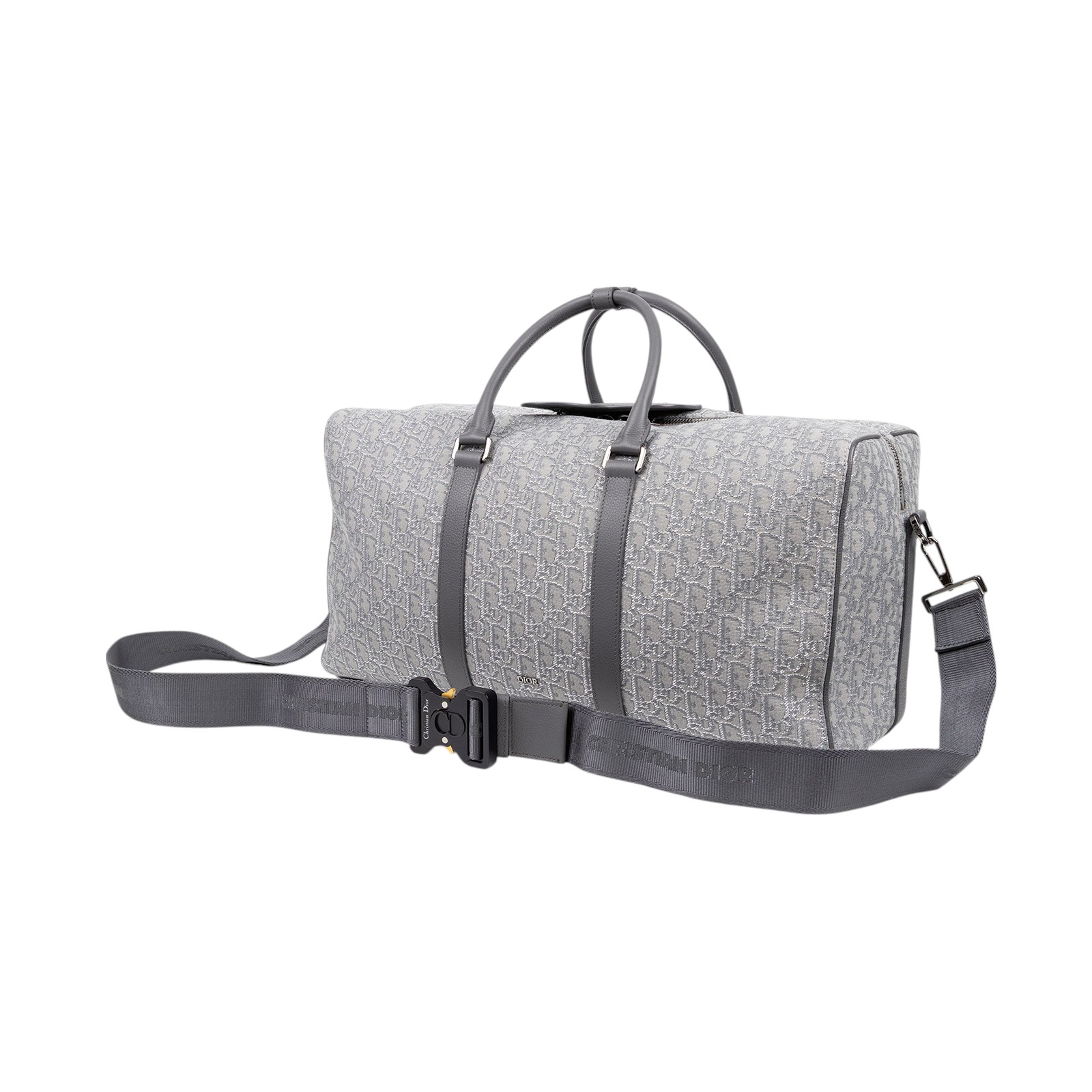 迪奧 CHRISTIAN DIOR Lingot 50 旅行袋 波士頓包 1ADDU120DOS 灰銀OBLIQUE LINGOT行李袋 防塵袋/背帶