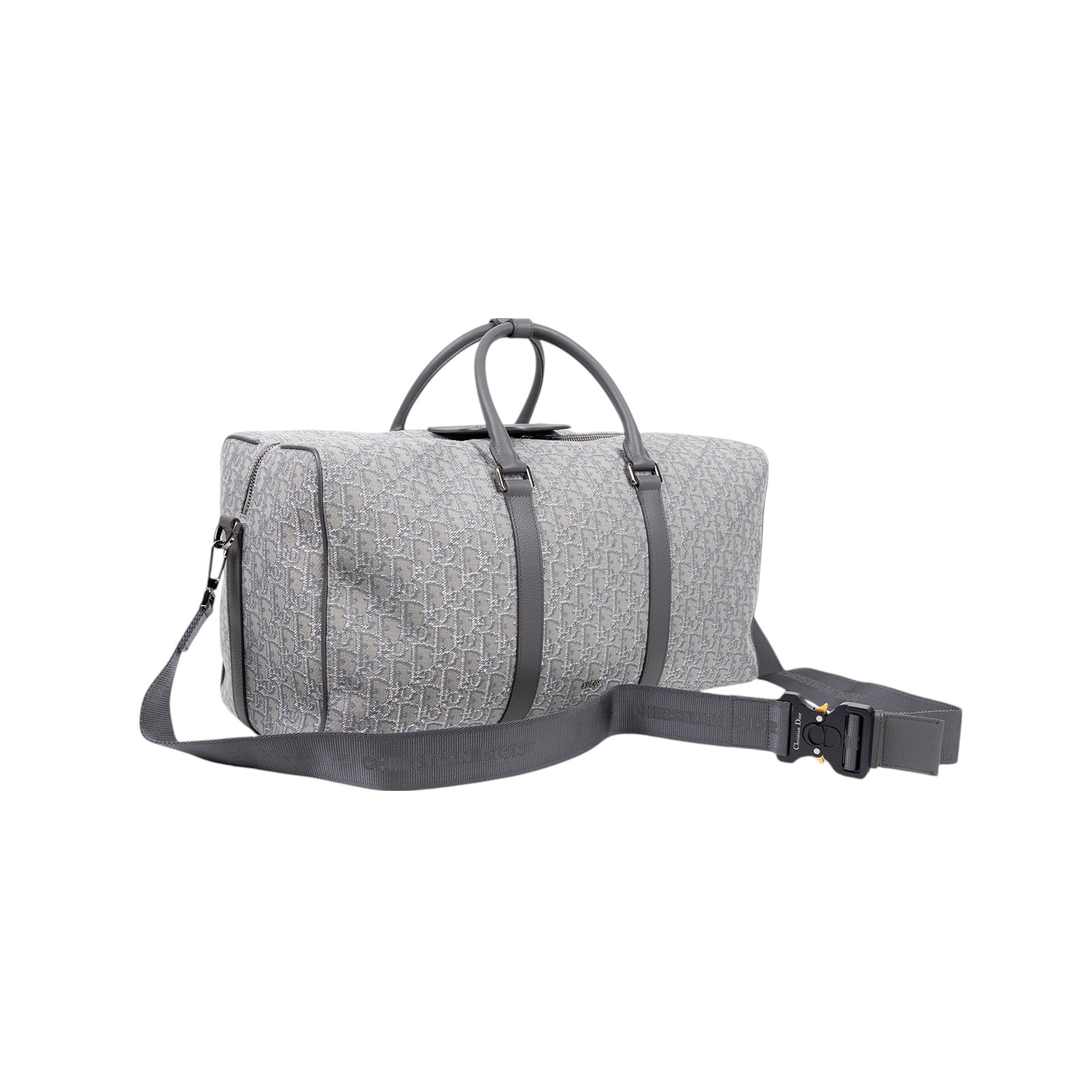 迪奧 CHRISTIAN DIOR Lingot 50 旅行袋 波士頓包 1ADDU120DOS 灰銀OBLIQUE LINGOT行李袋 防塵袋/背帶