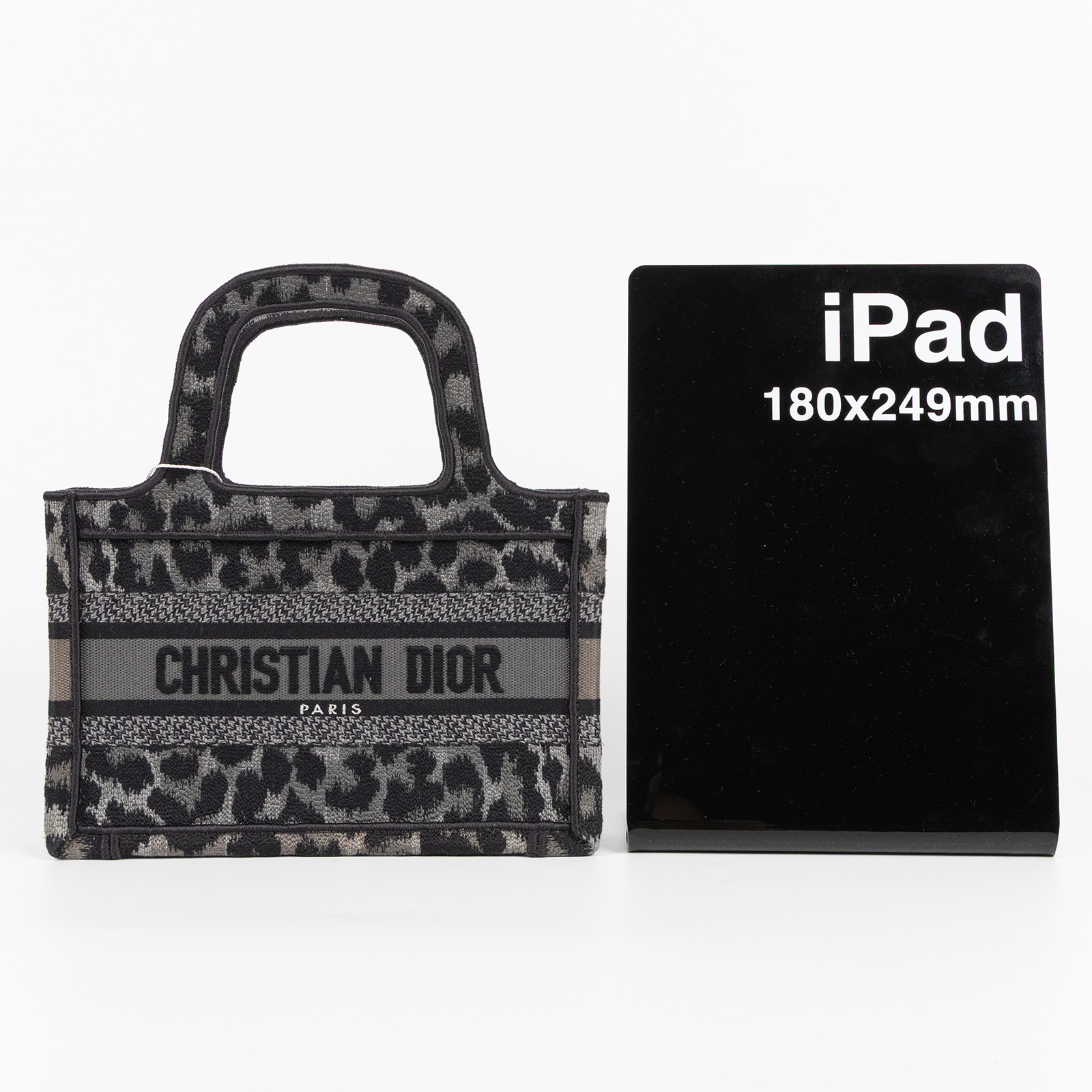 迪奧 CHRISTIAN DIOR Book Tote 迷你 手提 托特包 S5475ZRHM 黑灰豹紋BOOKTOTE手提包MINI 防塵袋