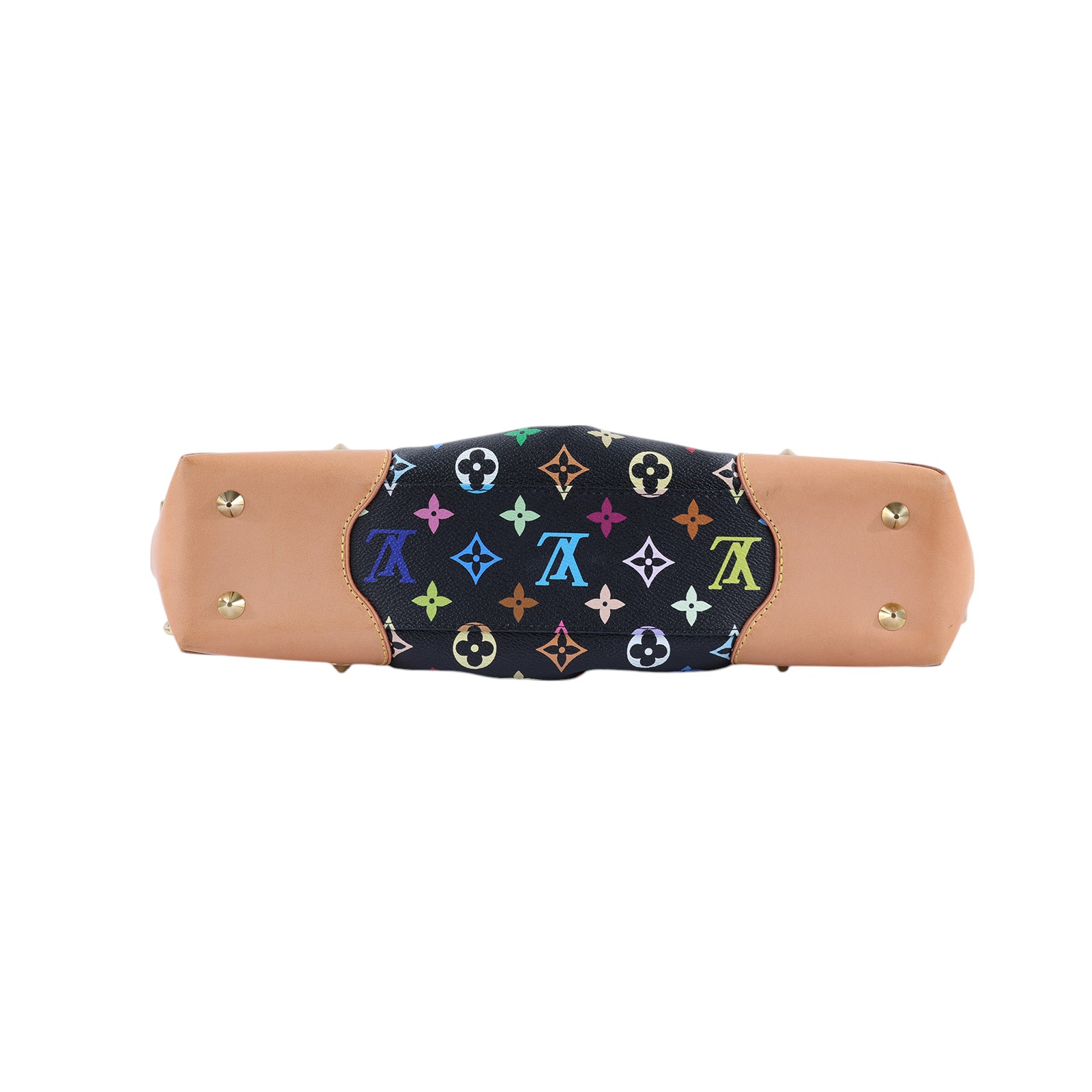 路易威登 LOUIS VUITTON Judy MM 村上隆聯名 肩背包 M40256 黑三彩抓皺JUDY肩背包 MM 背帶