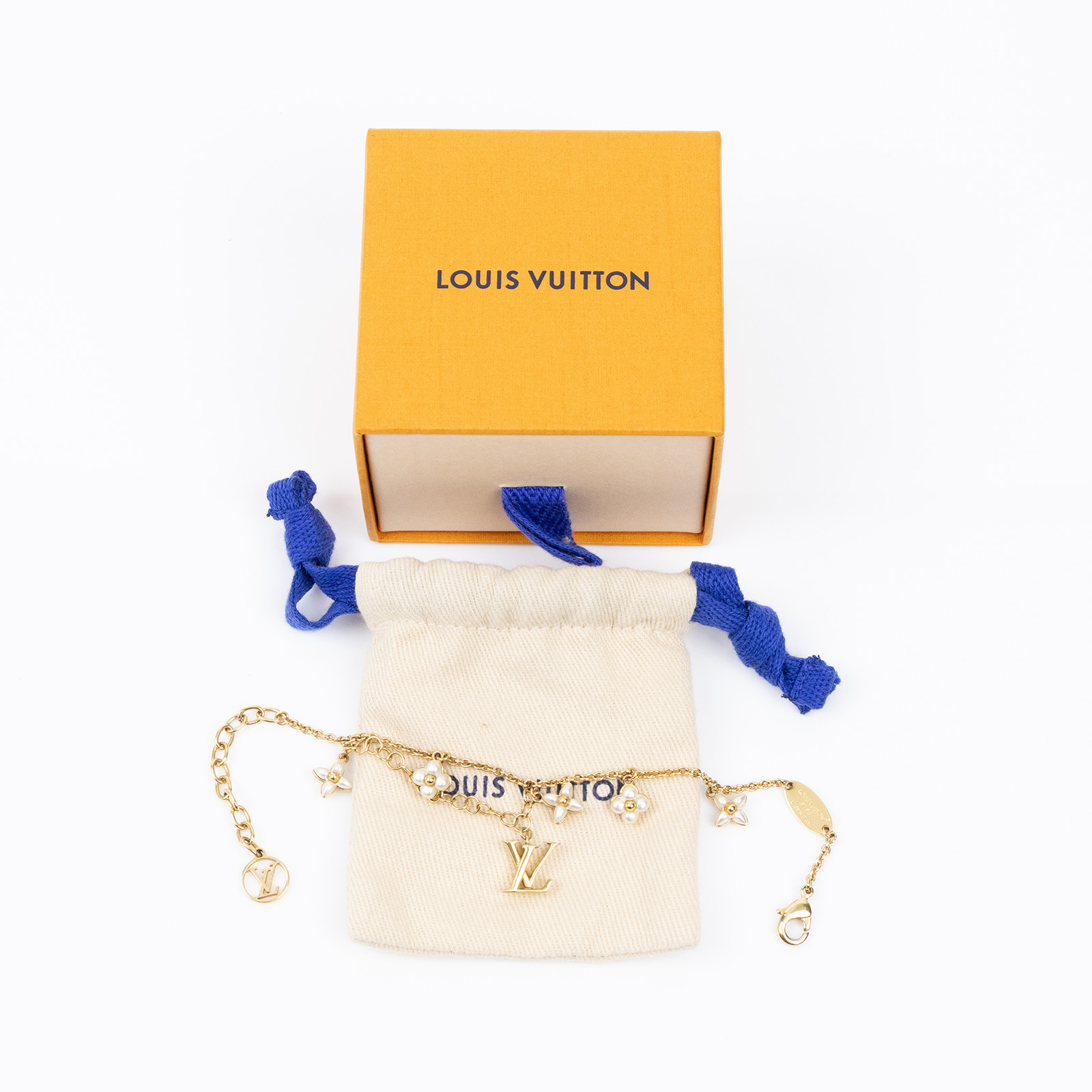 路易威登 LOUIS VUITTON LV Floragram 手鐲 M0940A Floragram珍珠花花手鍊 原廠盒子/防塵袋