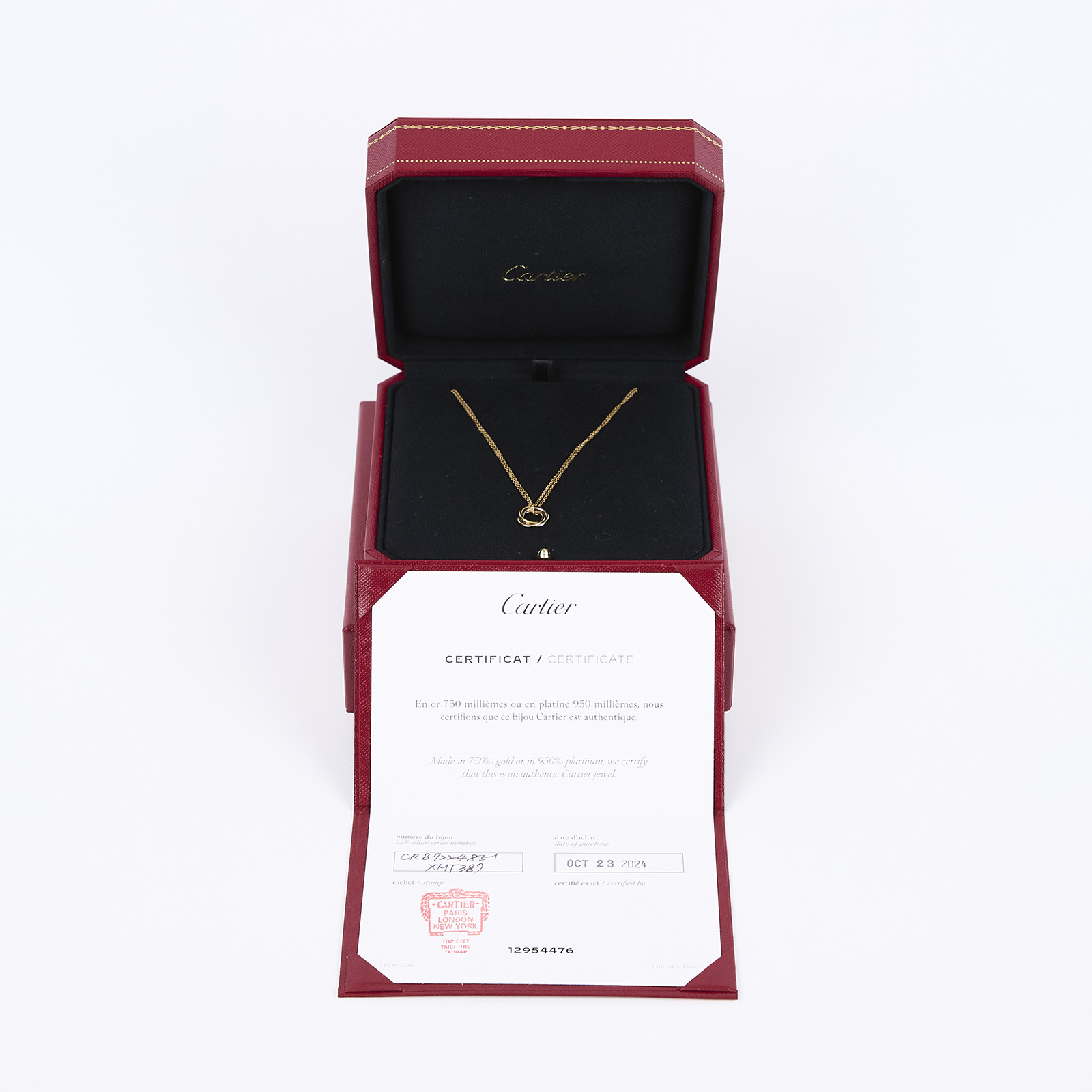 卡地亞 CARTIER Trinity 項鍊 B7224851 YG Trinity三環項鍊 原廠盒子/保證卡