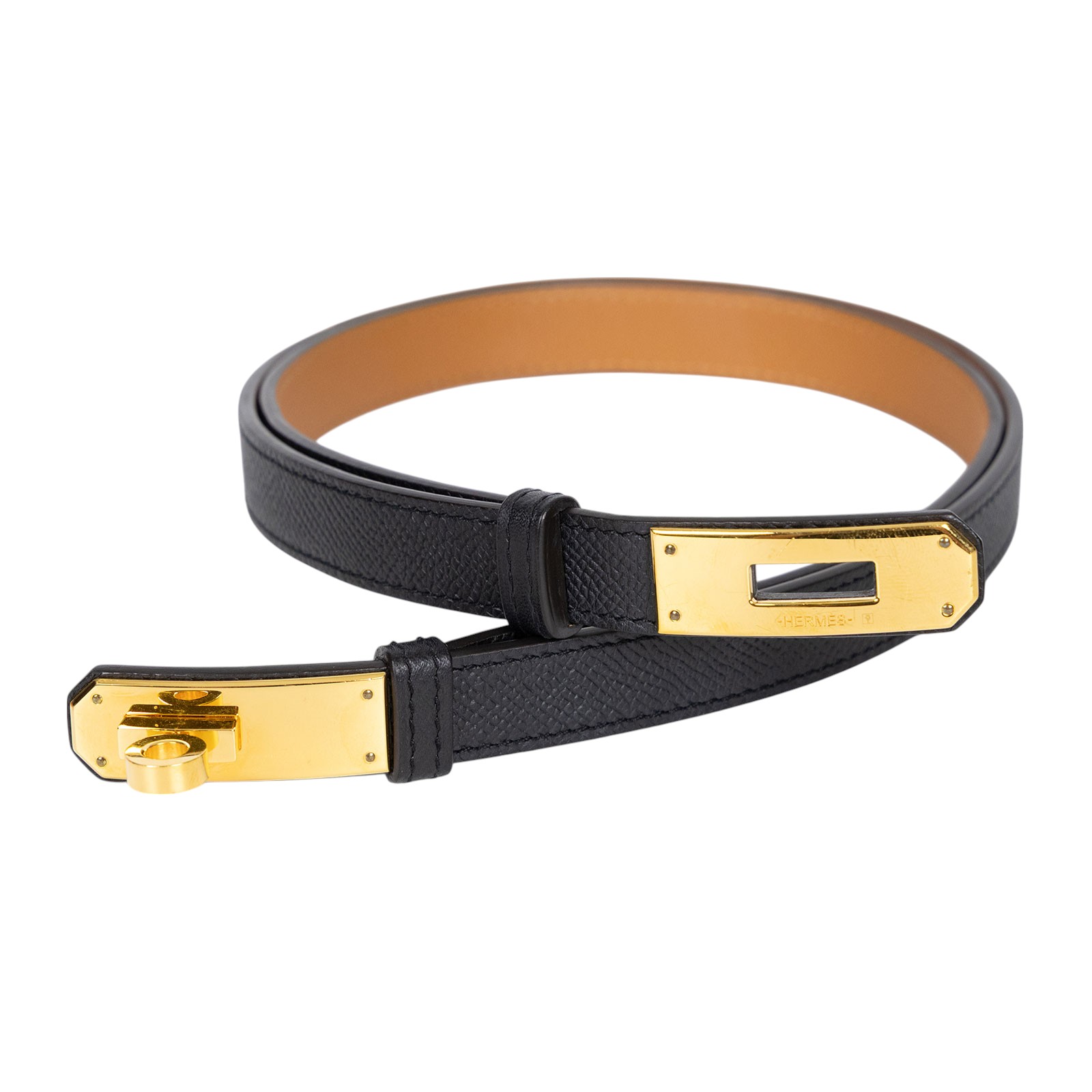 愛馬仕 Hermès Kelly 18 腰帶 KL18B Y FM 300 PM Y刻黑KELLY皮帶 原廠盒子