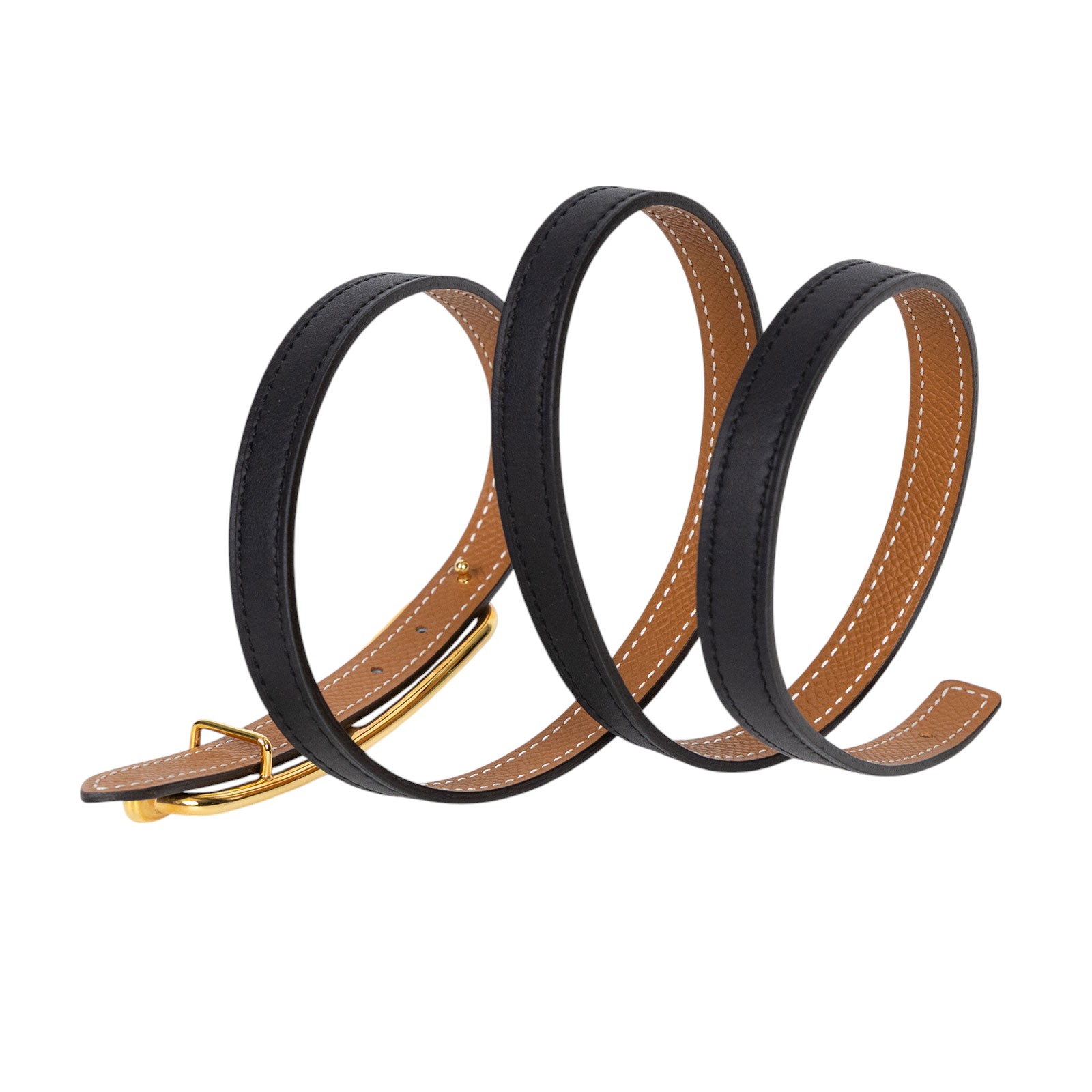 愛馬仕 Hermès Roulis 皮帶釦 雙面皮腰帶 1.3 cm ROB_85 W FM 150 W刻黑金棕雙面ROULIS皮帶#85 防塵袋