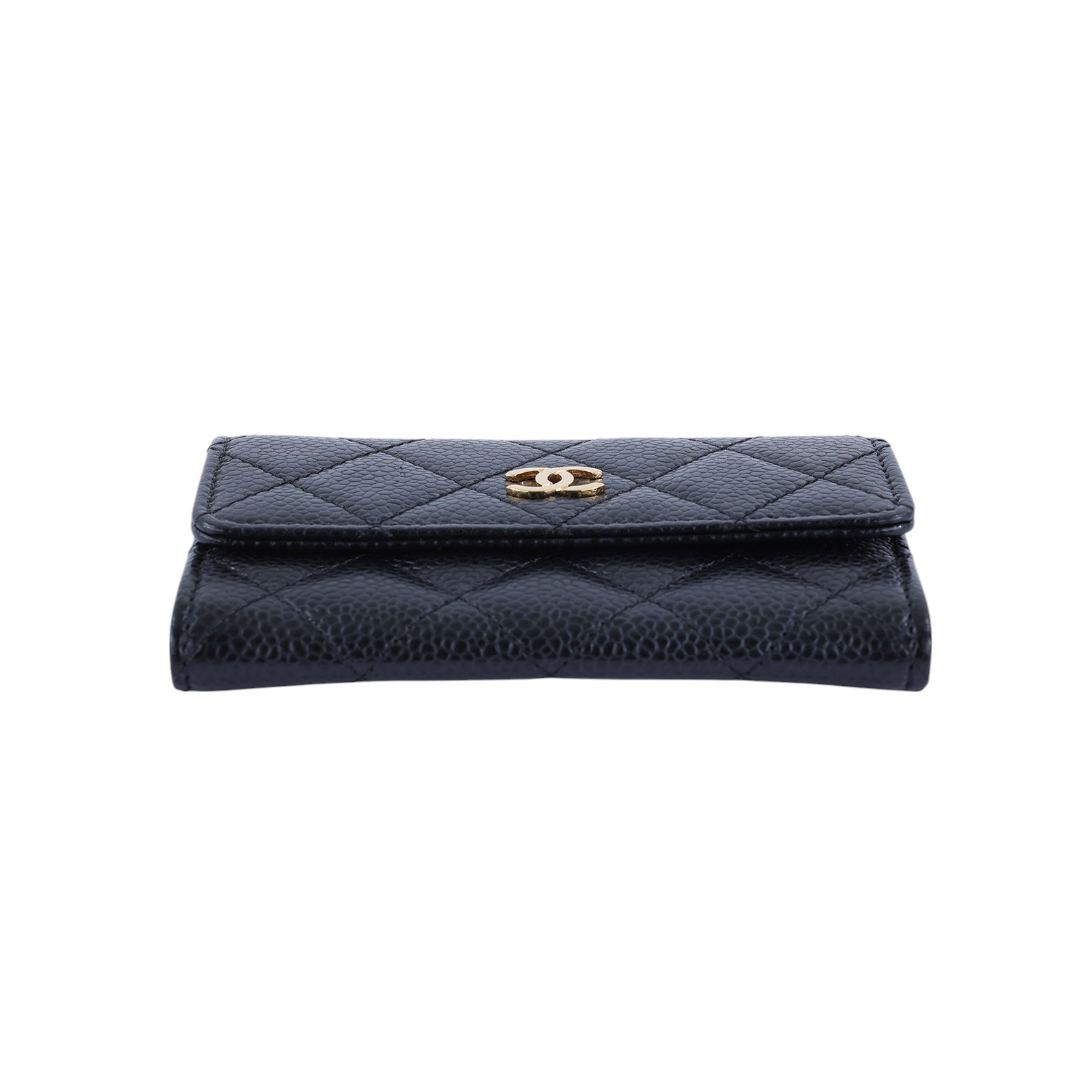 香奈兒 CHANEL 錢包 卡包  21開 黑金荔枝單層卡包 無附屬品