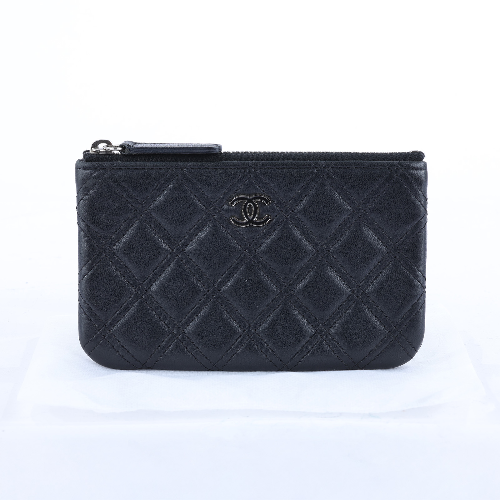 香奈兒 CHANEL 手拿包 隨身包 零錢包 小皮件 A82365 20開 黑羊一字拉鍊錢包 無附屬品