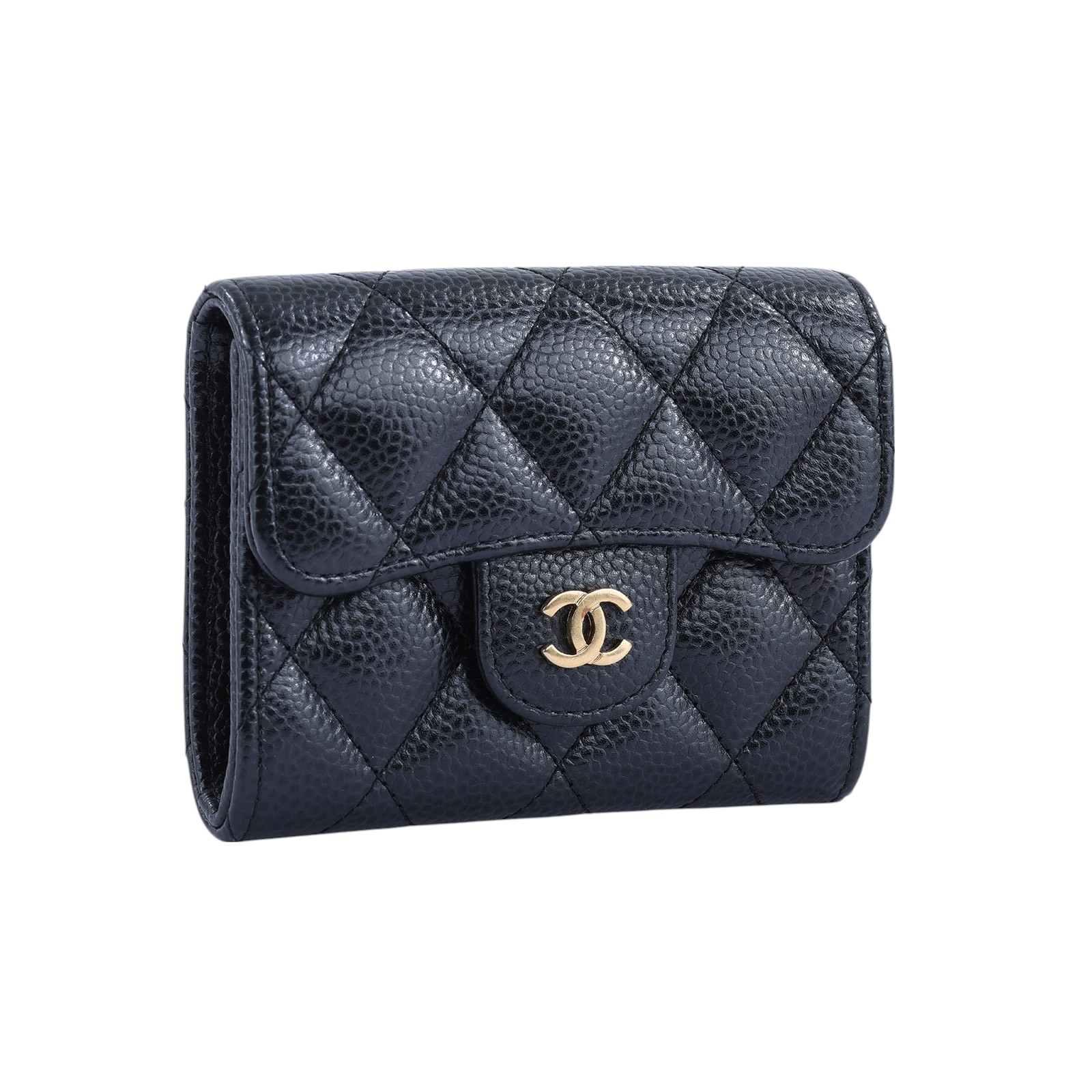 香奈兒 CHANEL 錢包 零錢包 卡夾 AP0220 21開 黑金荔枝雙層卡包 無附屬品