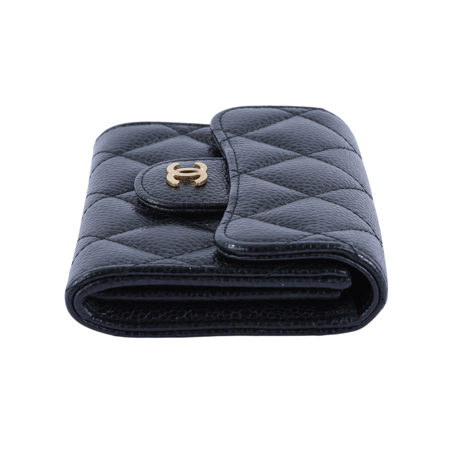 香奈兒 CHANEL 錢包 零錢包 卡夾 AP0220 21開 黑金荔枝雙層卡包 無附屬品