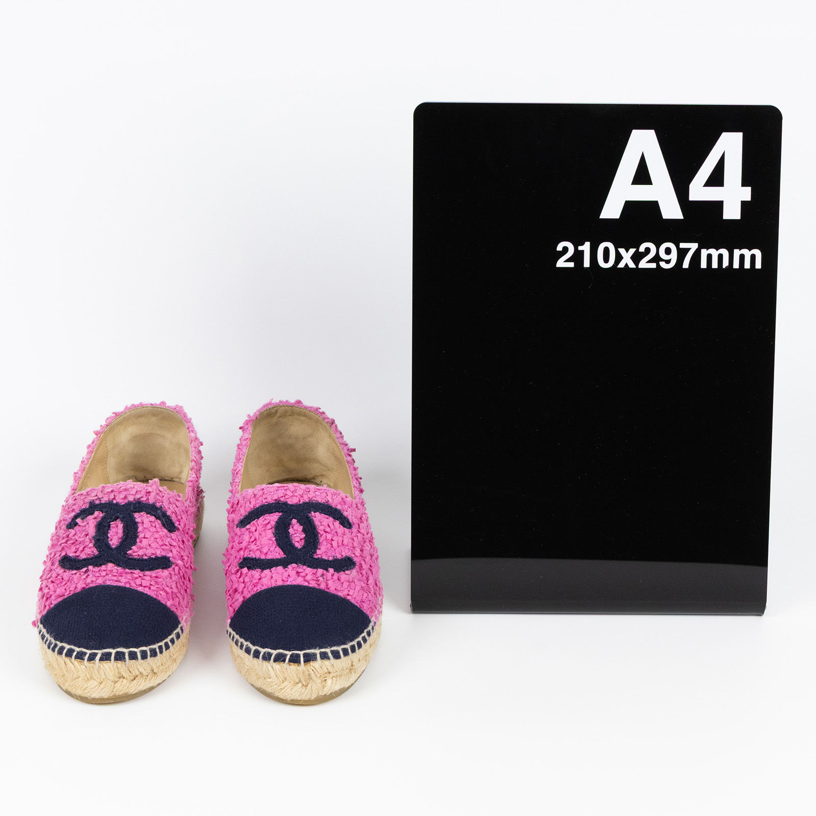 香奈兒 CHANEL Espadrilles 漁夫鞋 G29762_39 粉毛尼鉛筆鞋#39 原廠盒子/防塵袋