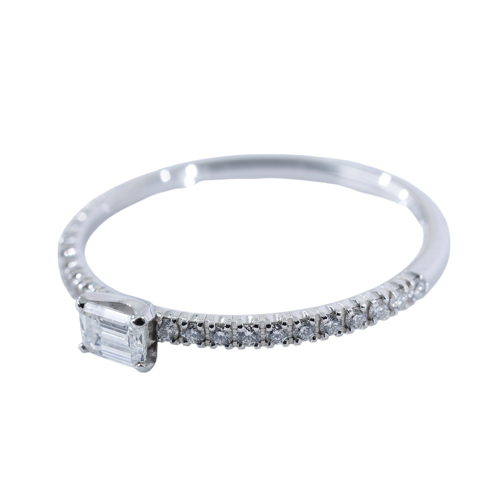 卡地亞 CARTIER C de 戒指 B4210752 18KWG ETINCELLE DE 方鑽戒指 #52 原廠盒子2/證書