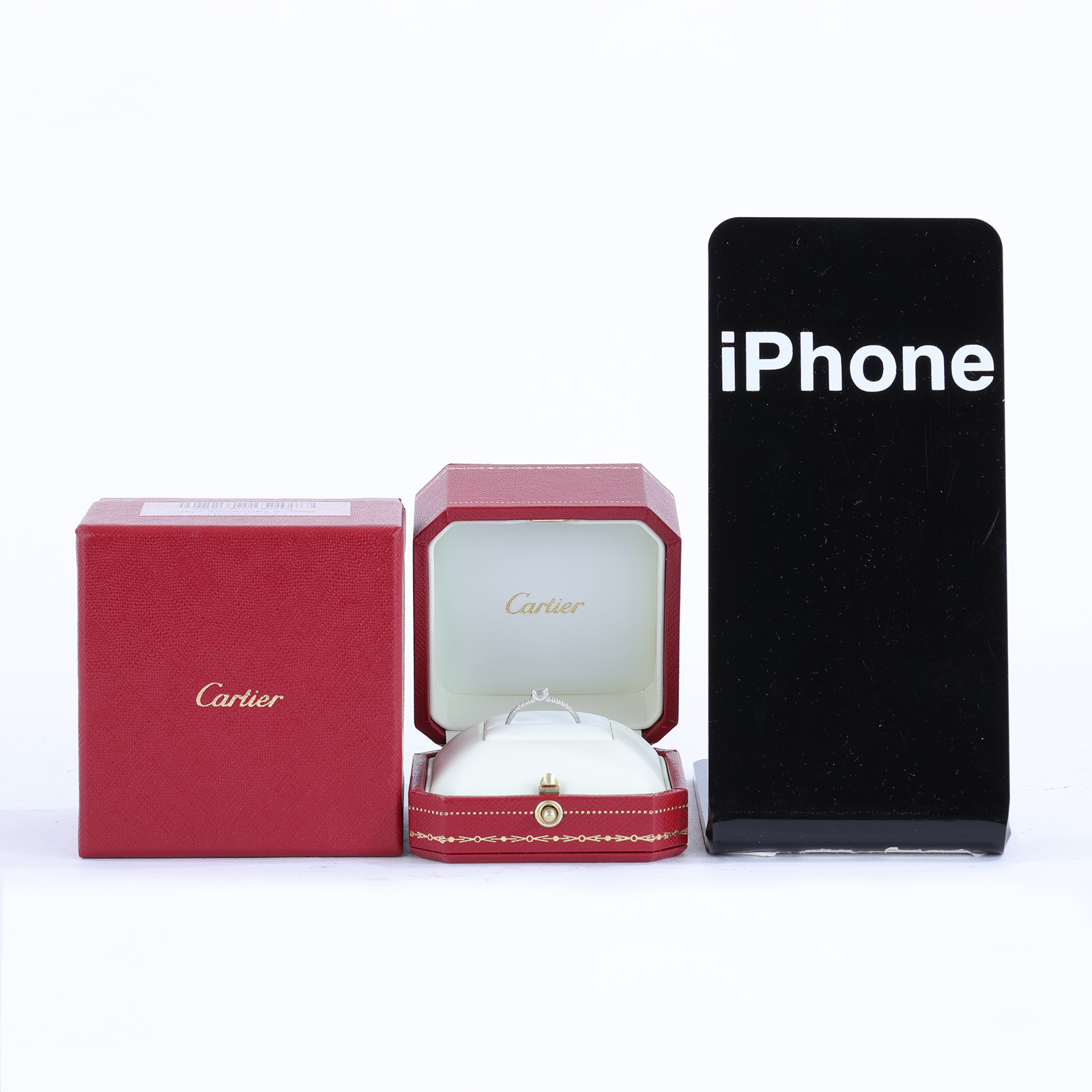 卡地亞 CARTIER C de 戒指 B4210752 18KWG ETINCELLE DE 方鑽戒指 #52 原廠盒子2/證書