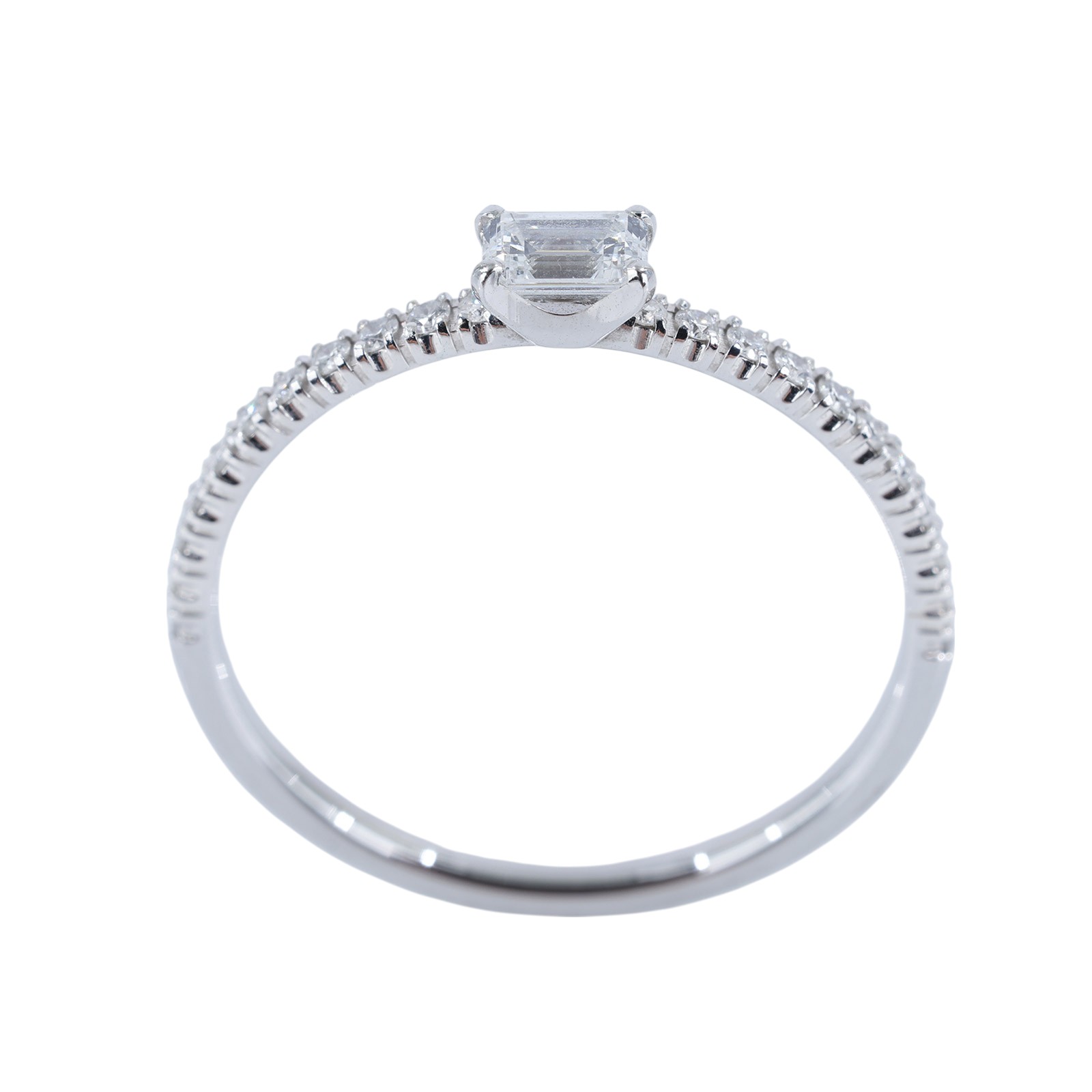卡地亞 CARTIER C de 戒指 B4210752 18KWG ETINCELLE DE 方鑽戒指 #52 原廠盒子2/證書