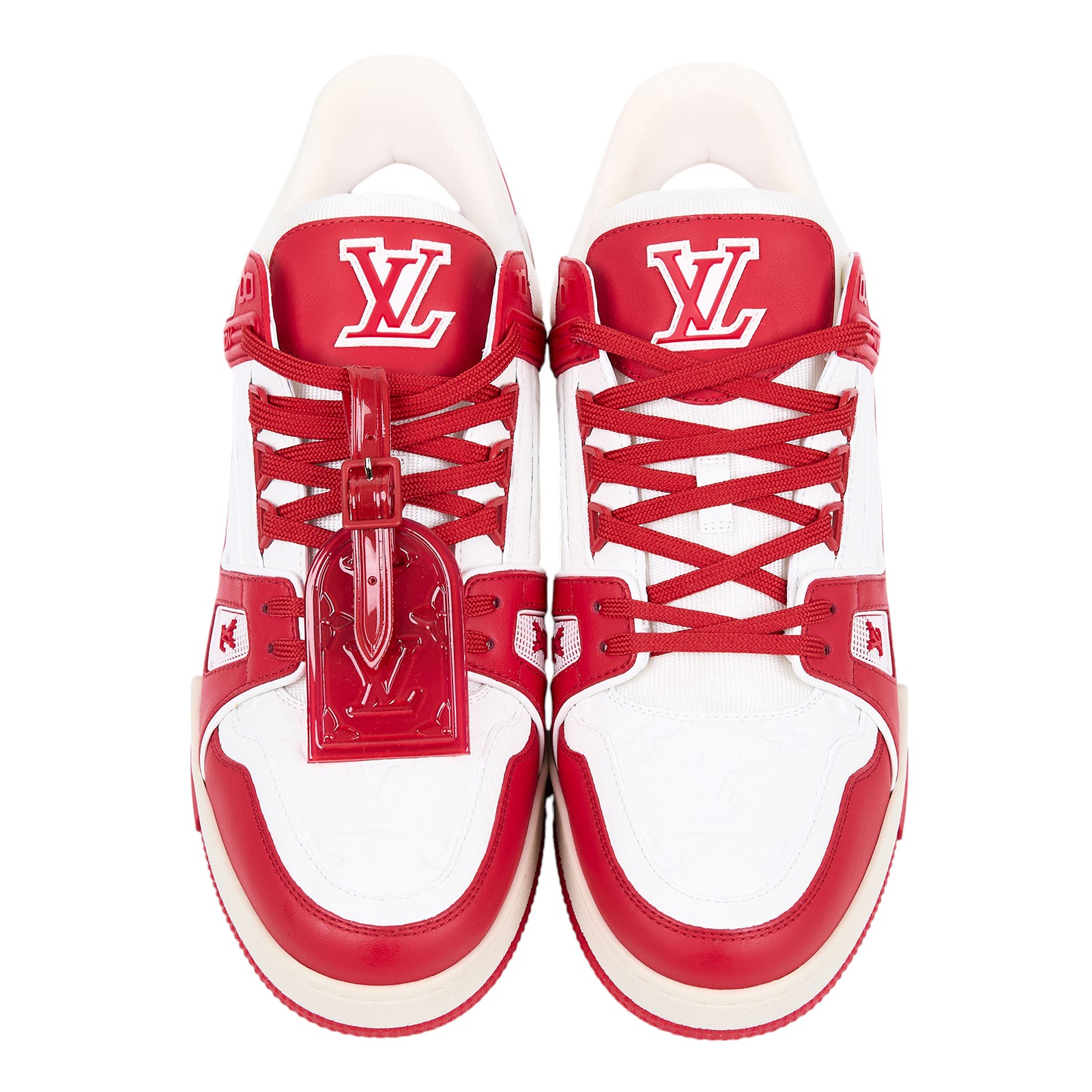 路易威登 LOUIS VUITTON LV Trainer RED 公益運動鞋 1A8PJZ  原廠盒子/防塵袋2/鞋帶/購買證明/發票