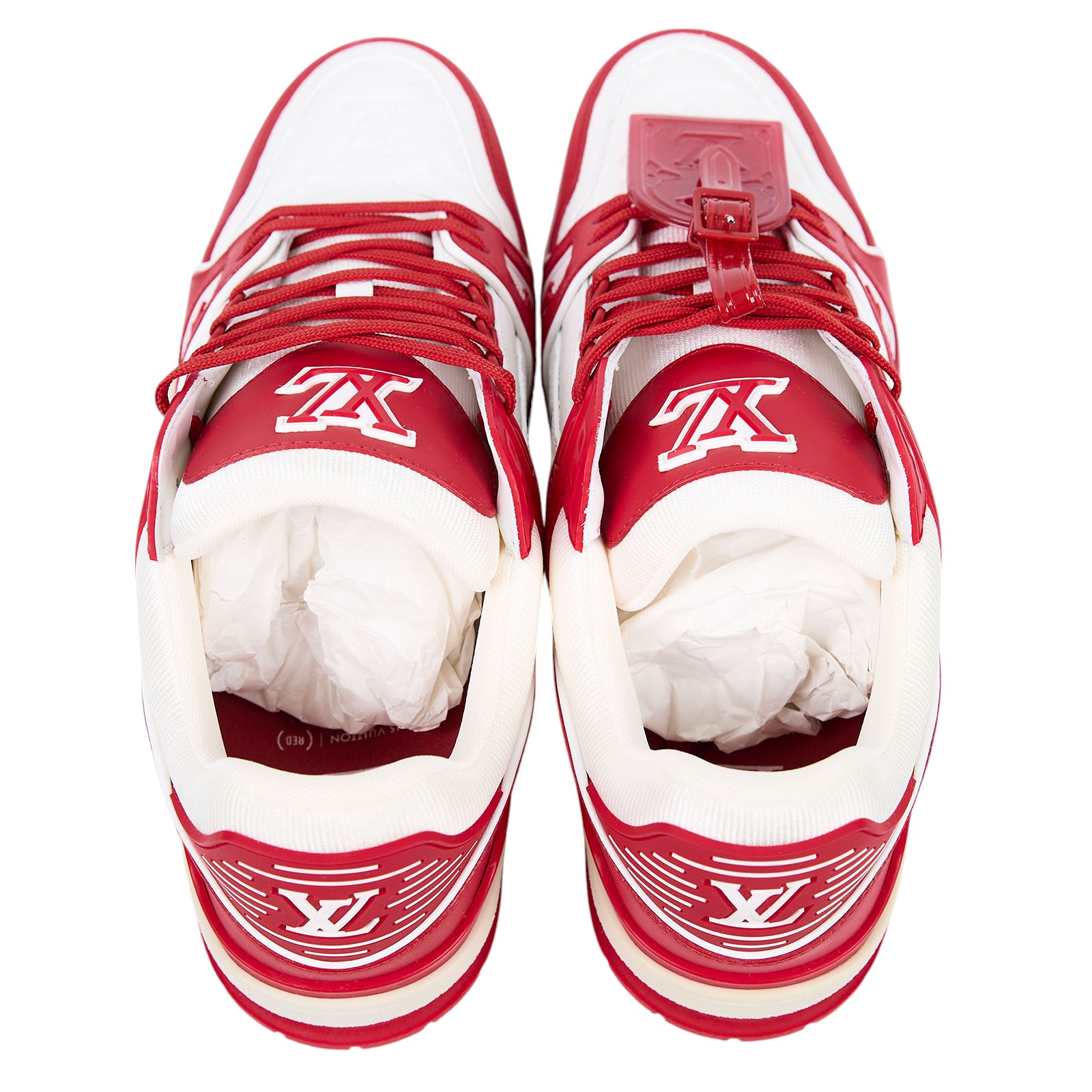 路易威登 LOUIS VUITTON LV Trainer RED 公益運動鞋 1A8PJZ  原廠盒子/防塵袋2/鞋帶/購買證明/發票