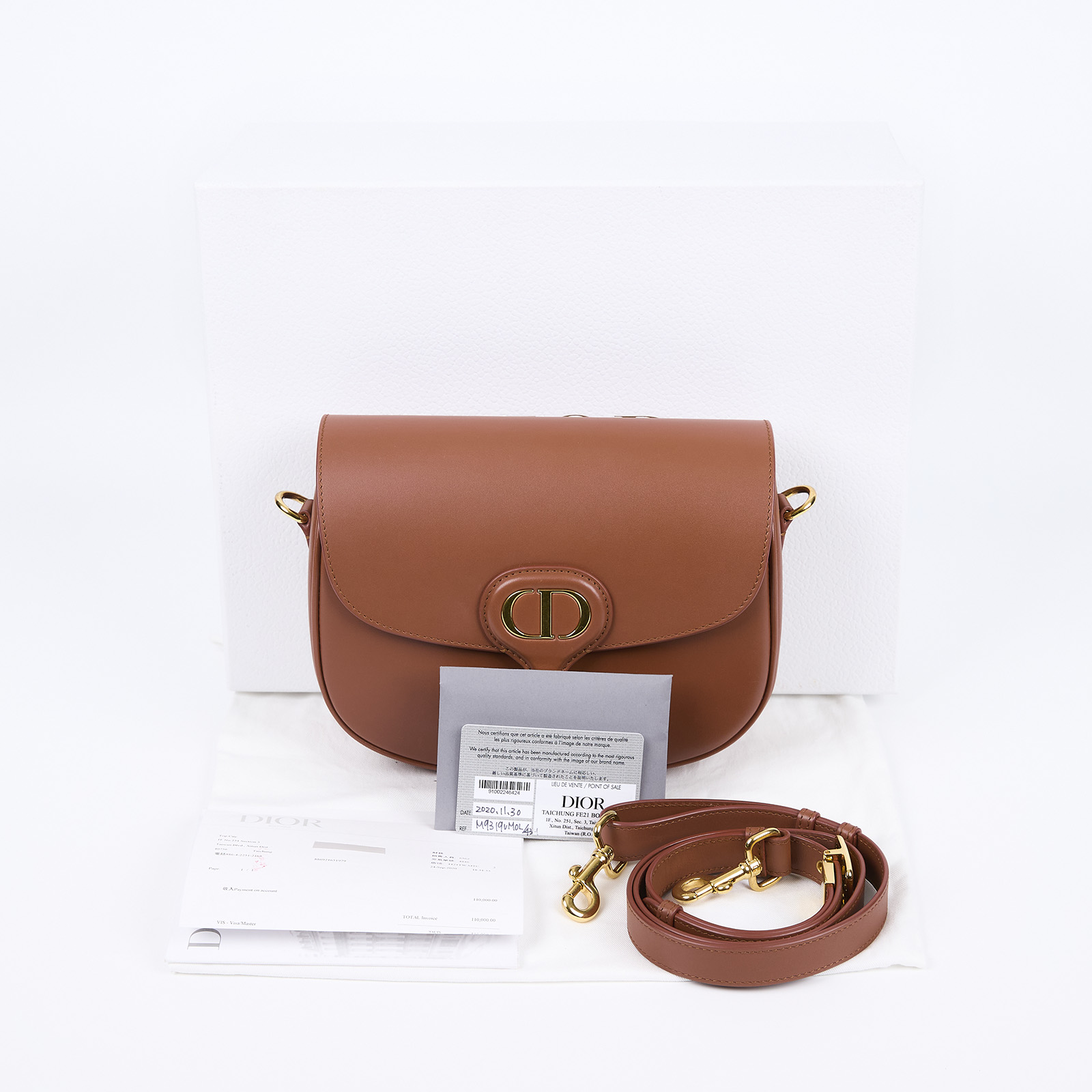 迪奧 CHRISTIAN DIOR Bobby 中型 包款 M9319UMOL 焦糖金扣BOBBY中號 原廠盒子/DUSTBAG/背帶/保證卡/購買證明/發票