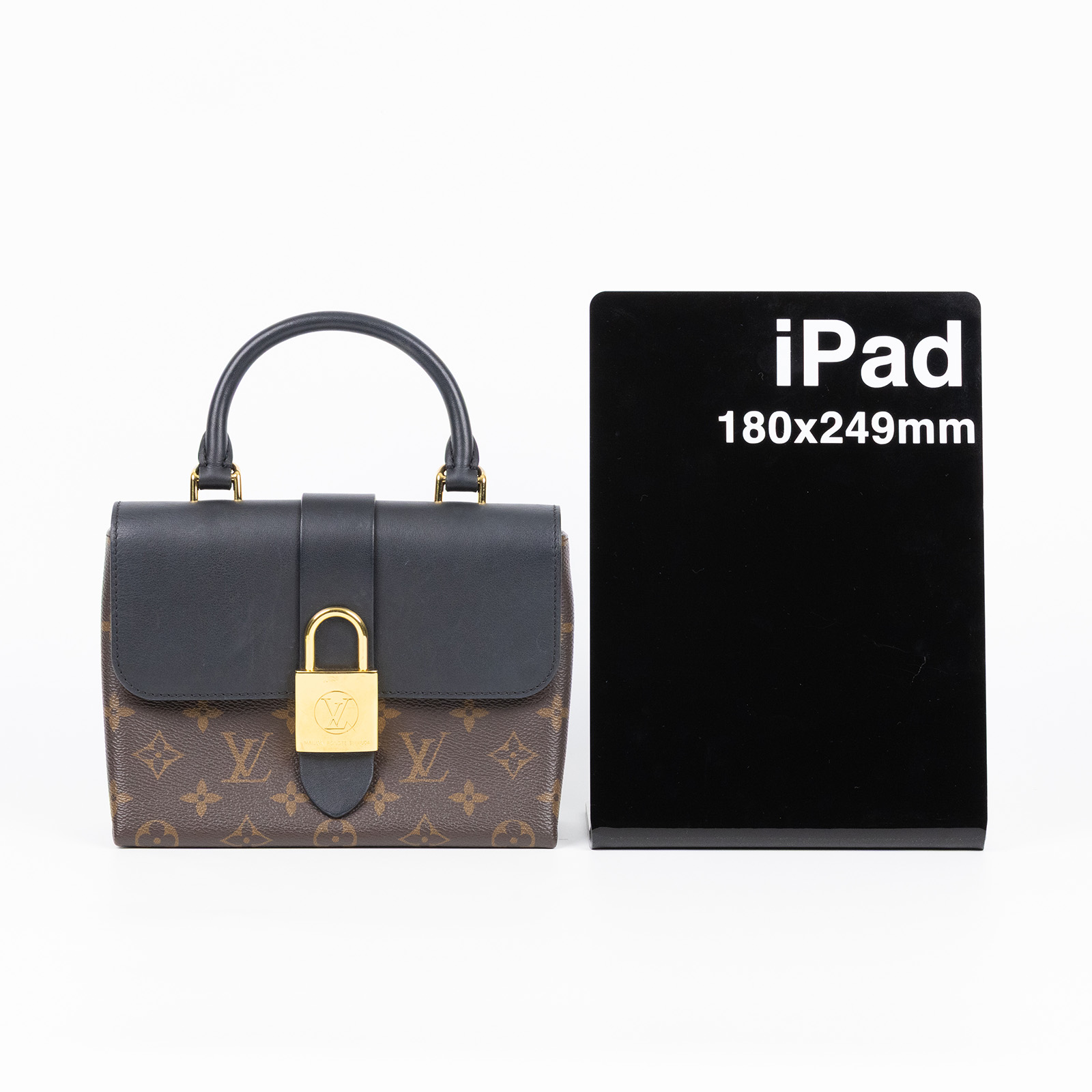 路易威登 LOUIS VUITTON Locky BB 手提包 黑色 M44141 晶片款 黑拼原花LOCKY BB手提肩背包 原廠盒子/防塵袋/背帶