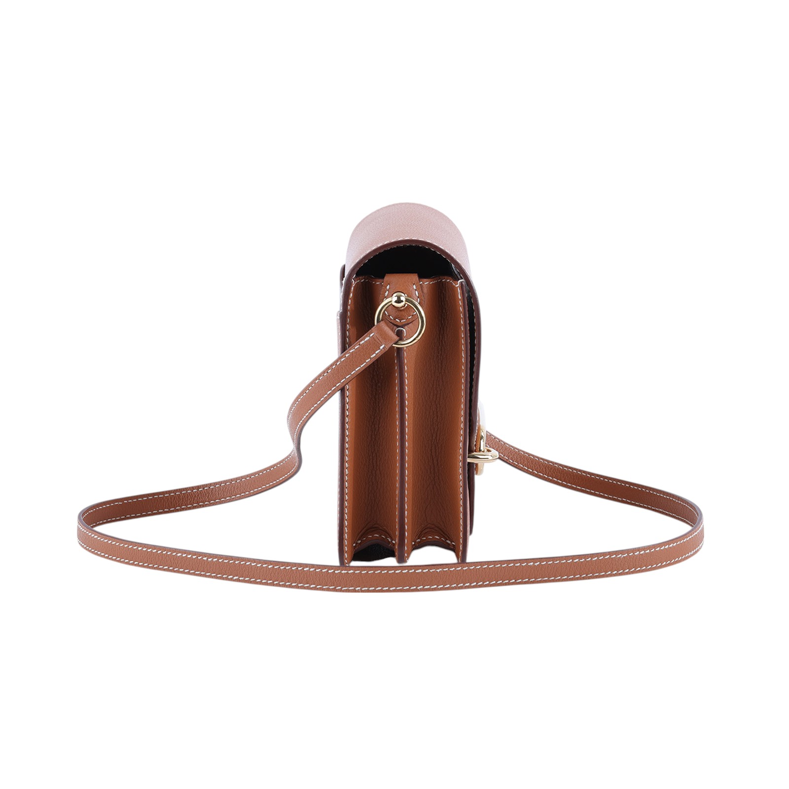 愛馬仕 Hermès Roulis 豬鼻子 斜背包 18 Mini RO18 Z HA 526 FS Z刻金棕ROULIS MINI 防塵袋